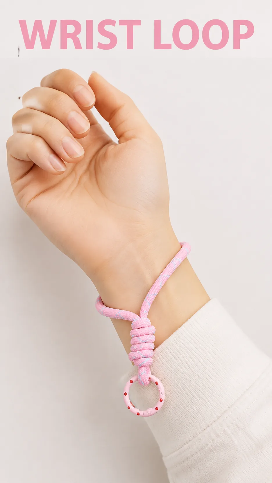 Fashion Braided Wrist Loop Keychain Cord with Spring Ring for DIY Phone Lanyard and Bag Accessories product detail 5
