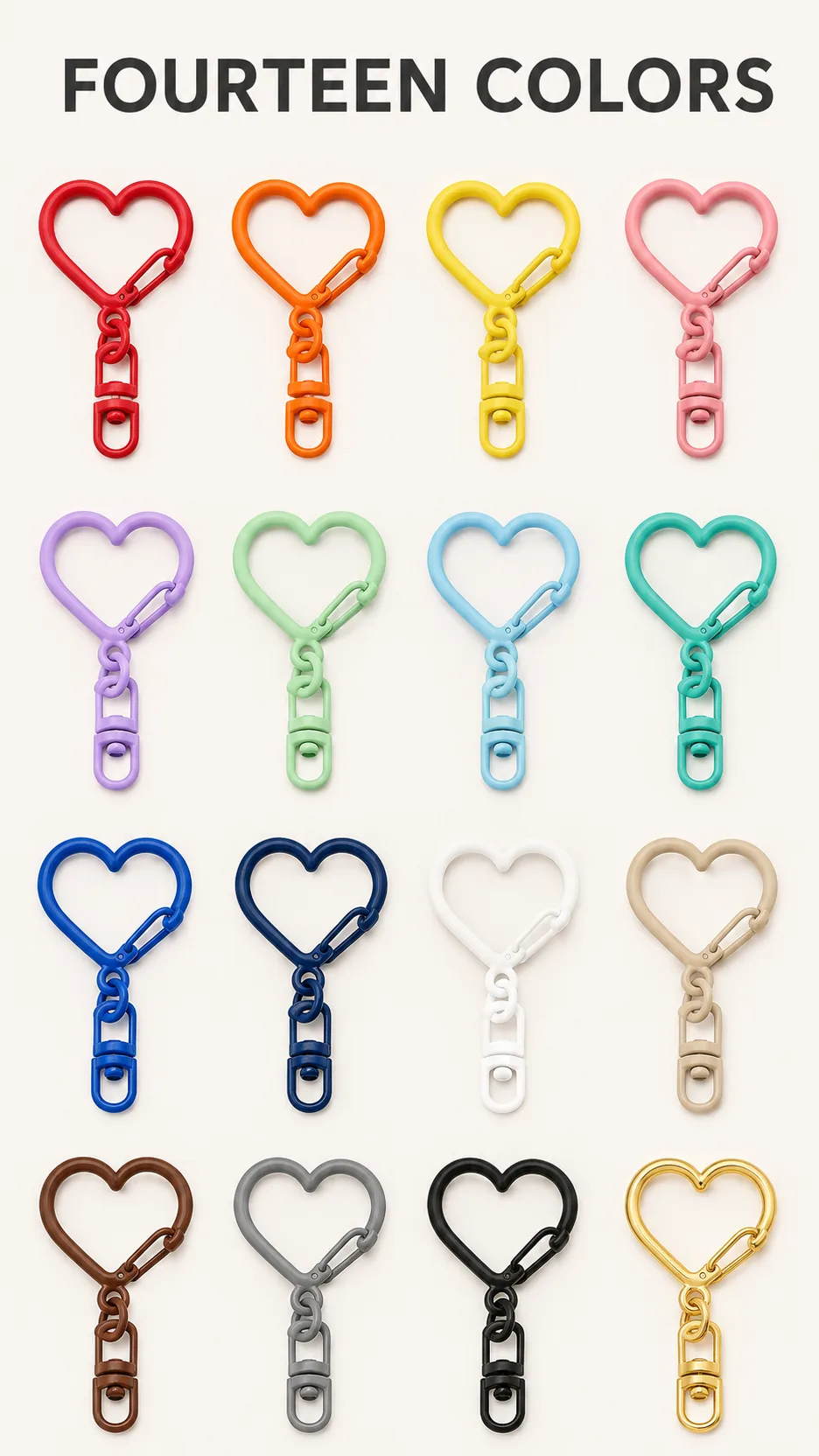 Wholesale Heart Shaped Metal Carabiner Keychain Clasp DIY Bag Accessory Hardware product detail 3