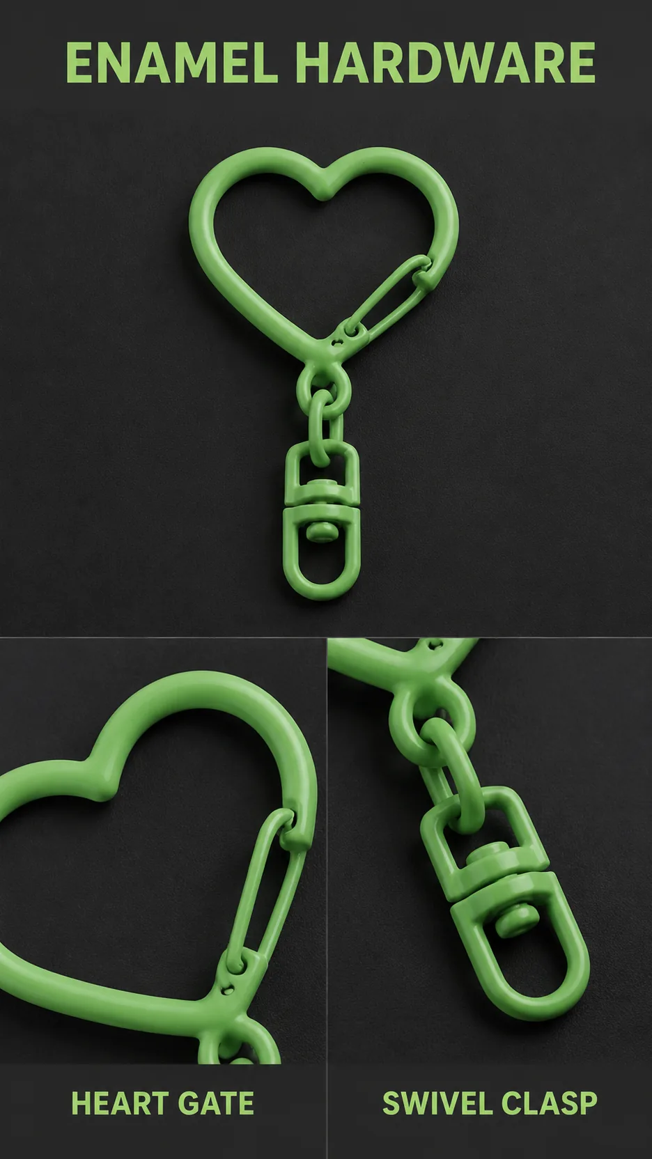 Wholesale Heart Shaped Metal Carabiner Keychain Clasp DIY Bag Accessory Hardware product detail 7