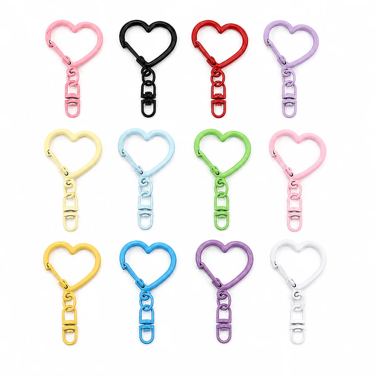 Wholesale Heart Shaped Metal Carabiner Keychain Clasp DIY Bag Accessory Hardware