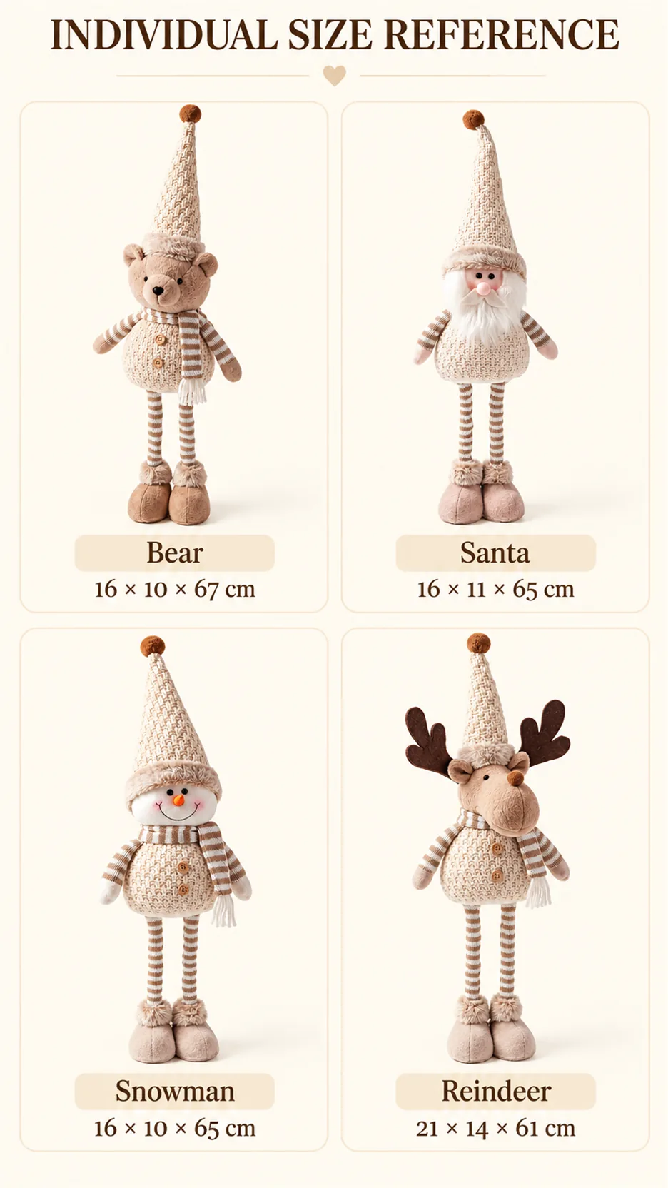 New Christmas karchi knitting, scalding old-legged reindeer snow bear, Christmas decorating doll. product detail 5