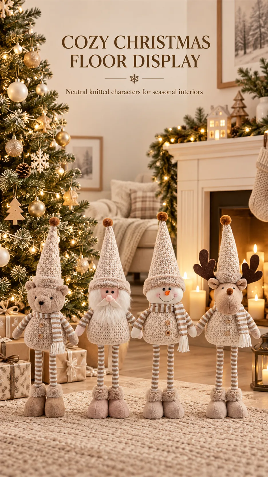 New Christmas karchi knitting, scalding old-legged reindeer snow bear, Christmas decorating doll. product detail 6