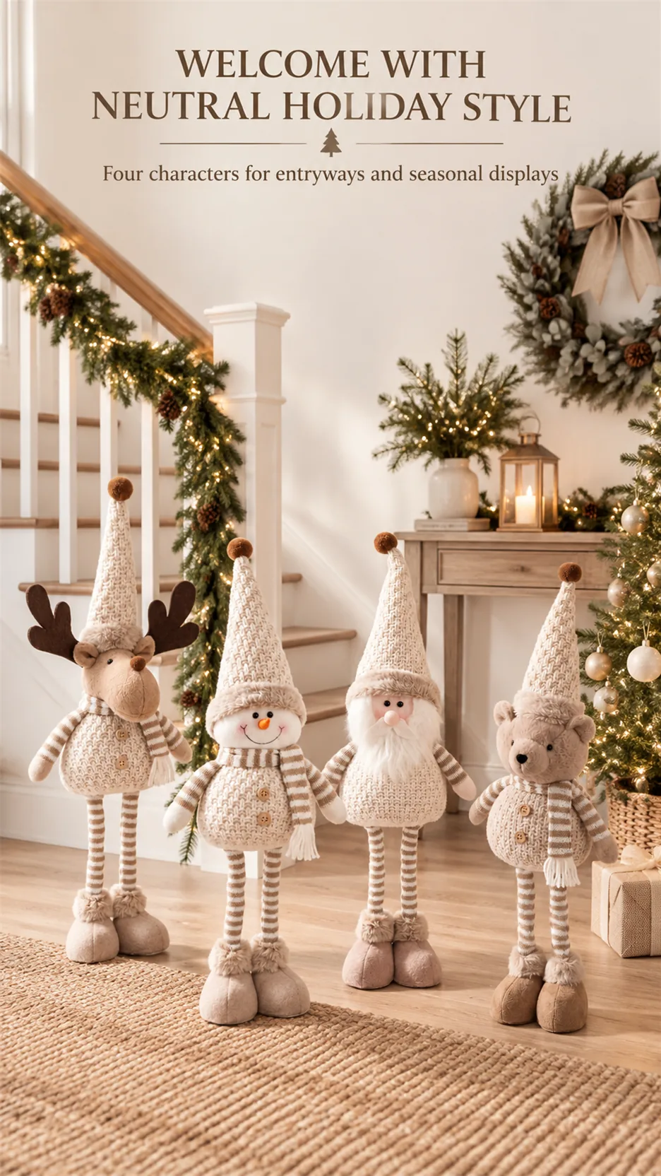 New Christmas karchi knitting, scalding old-legged reindeer snow bear, Christmas decorating doll. product detail 7