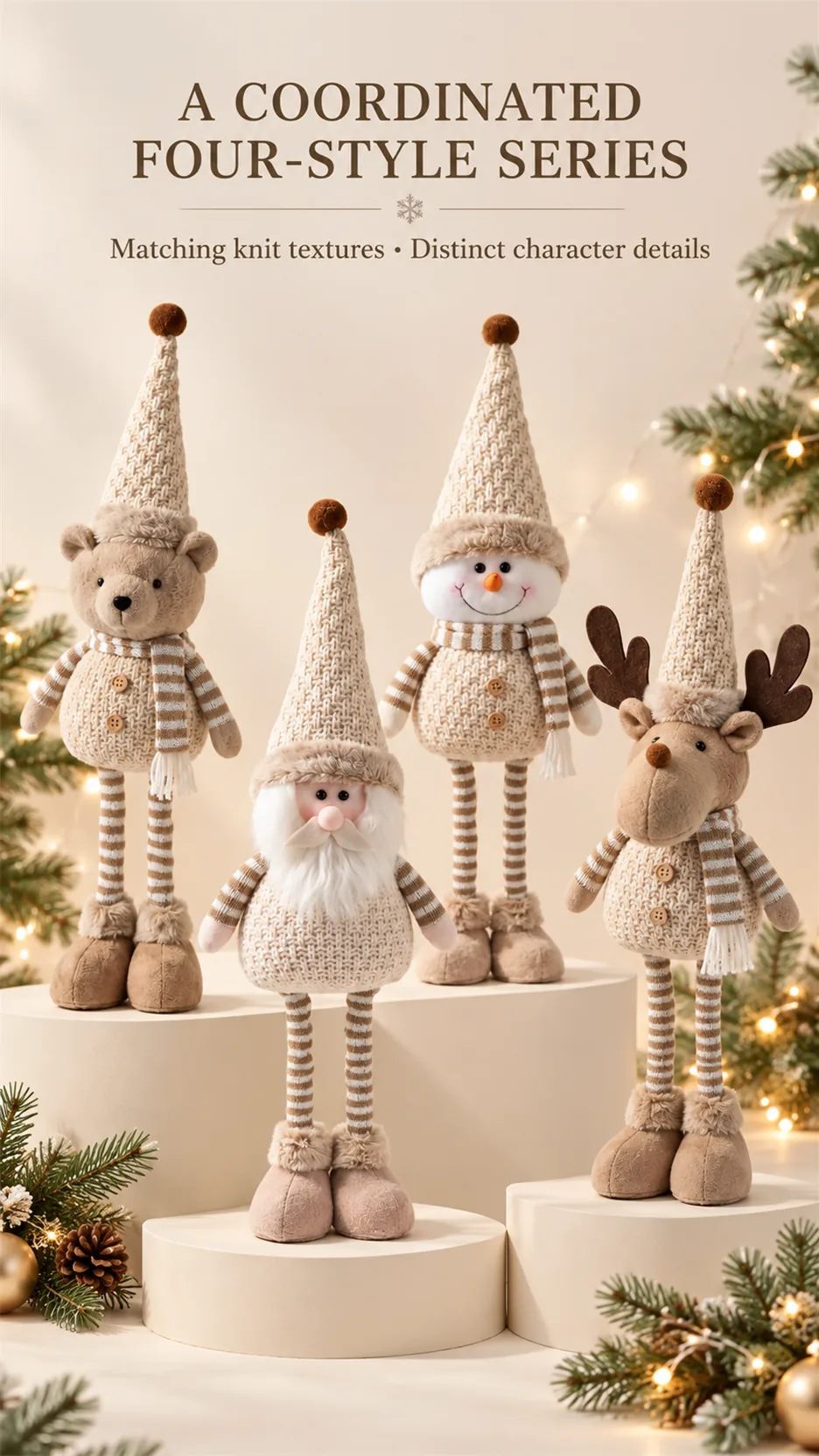 New Christmas karchi knitting, scalding old-legged reindeer snow bear, Christmas decorating doll. product detail 8