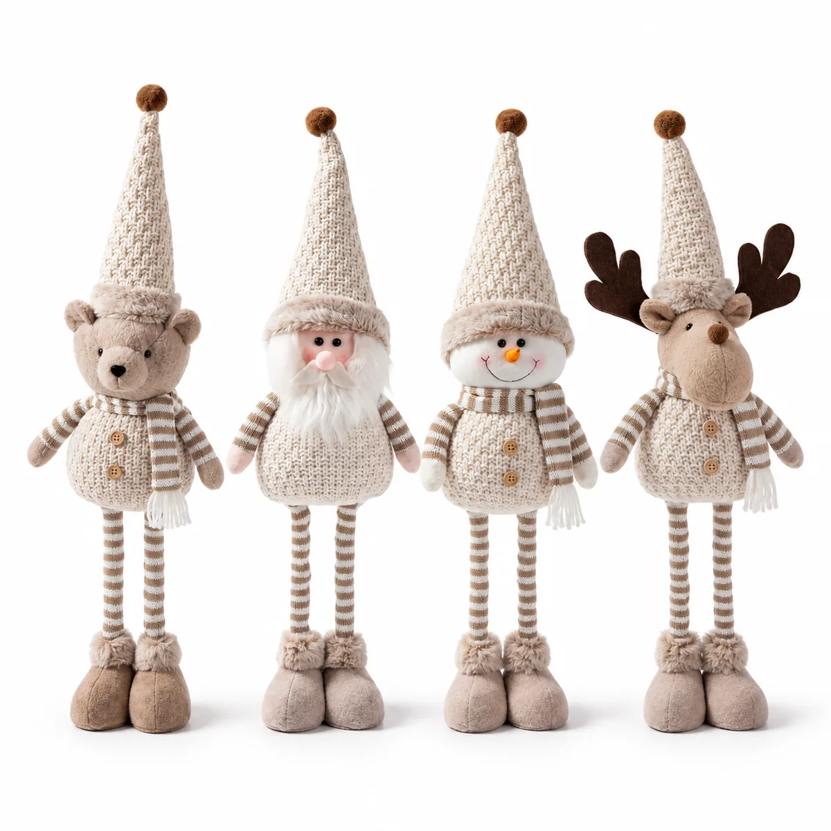 New Christmas karchi knitting, scalding old-legged reindeer snow bear, Christmas decorating doll.