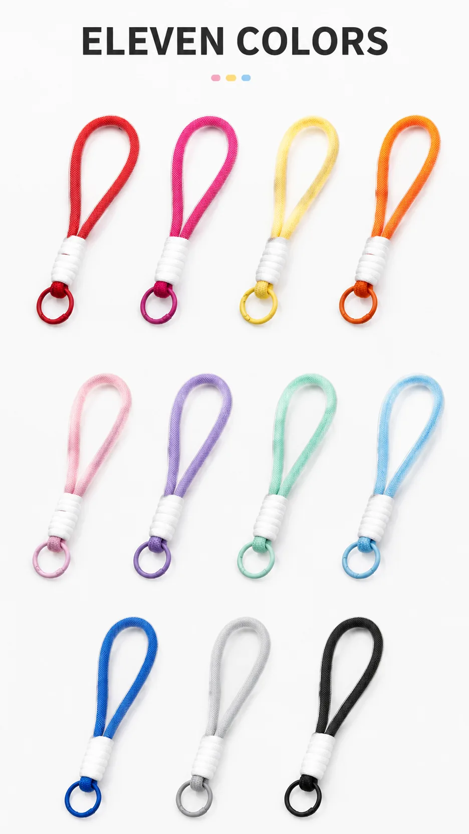 Universal Mesh Wrist Strap Keychain with Metal Ring for Phone and Keys product detail 3