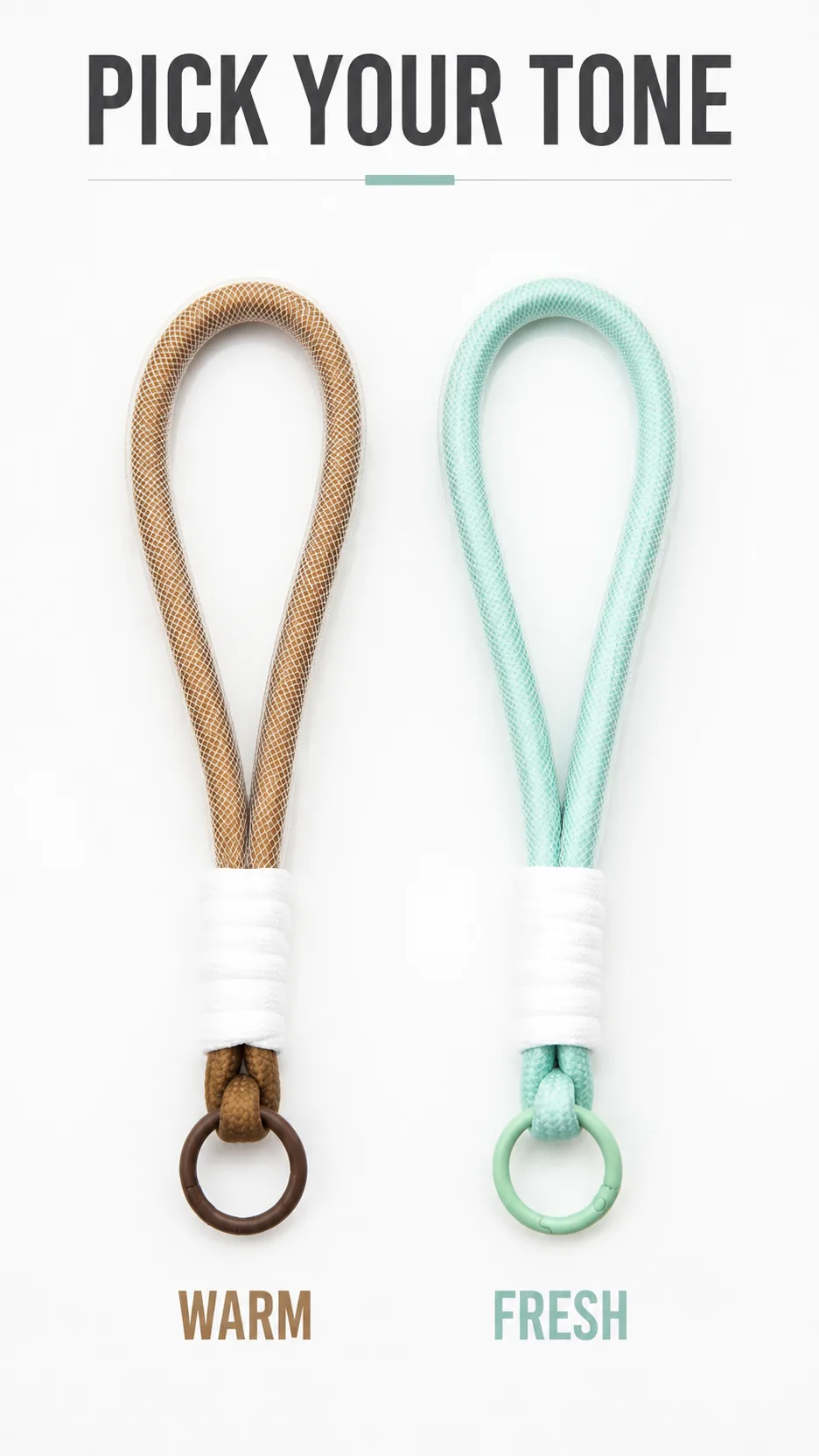 Universal Mesh Wrist Strap Keychain with Metal Ring for Phone and Keys product detail 8