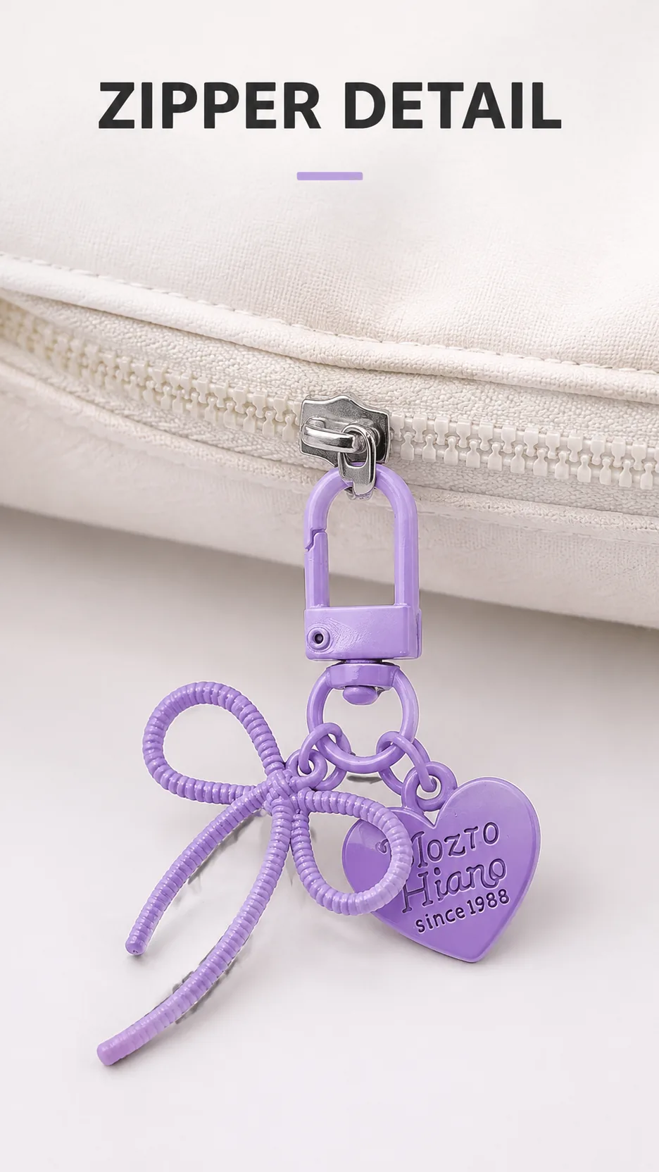 Creative Cartoon Bow Heart Shape Plastic Keychain Bag Charm DIY Accessory product detail 6