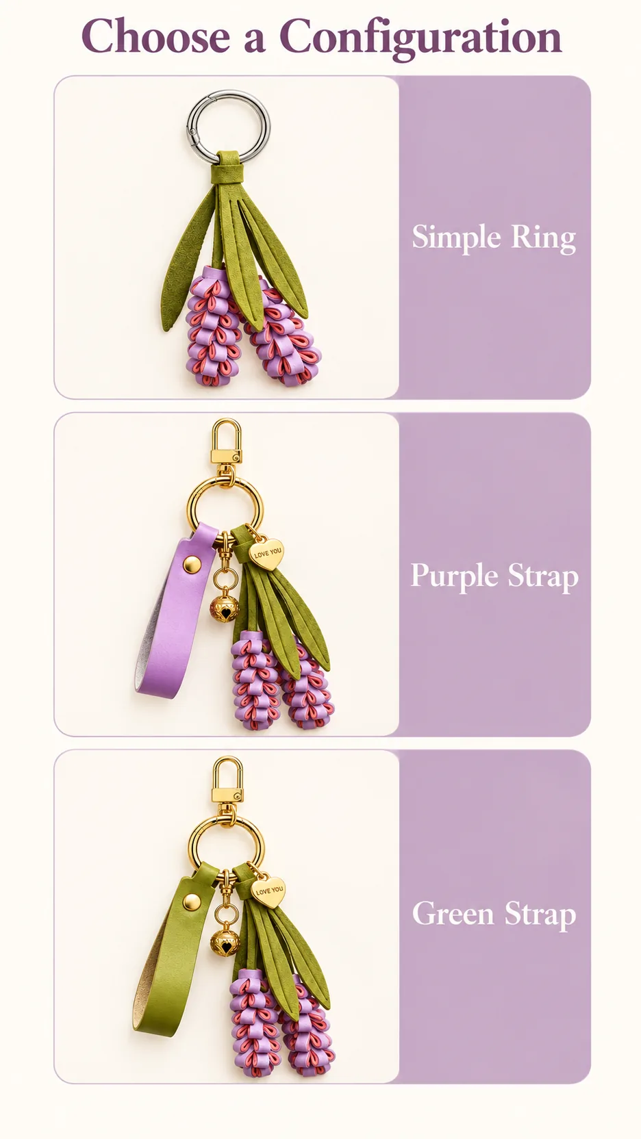 ♪ Purple lavender leather key button ♪ product detail 5