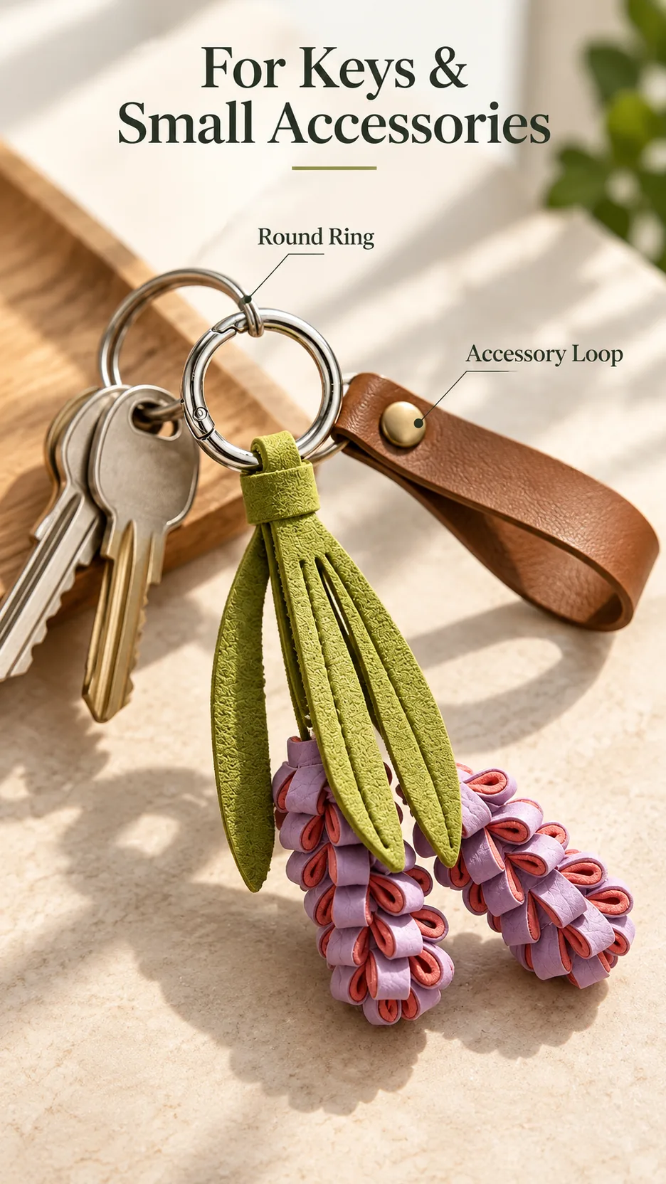 ♪ Purple lavender leather key button ♪ product detail 7