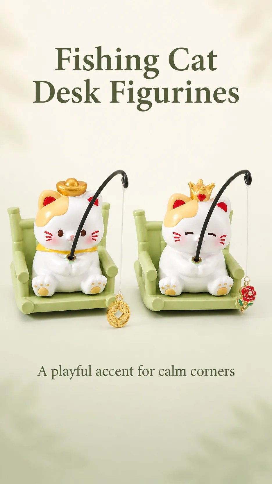 Fishing Cat Desk Figurines product detail 1