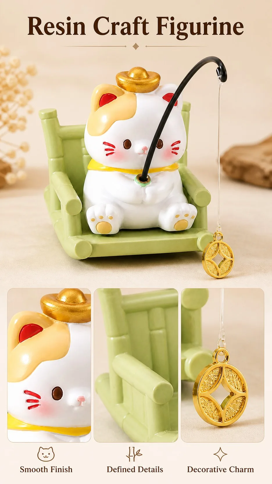 Fishing Cat Desk Figurines product detail 4