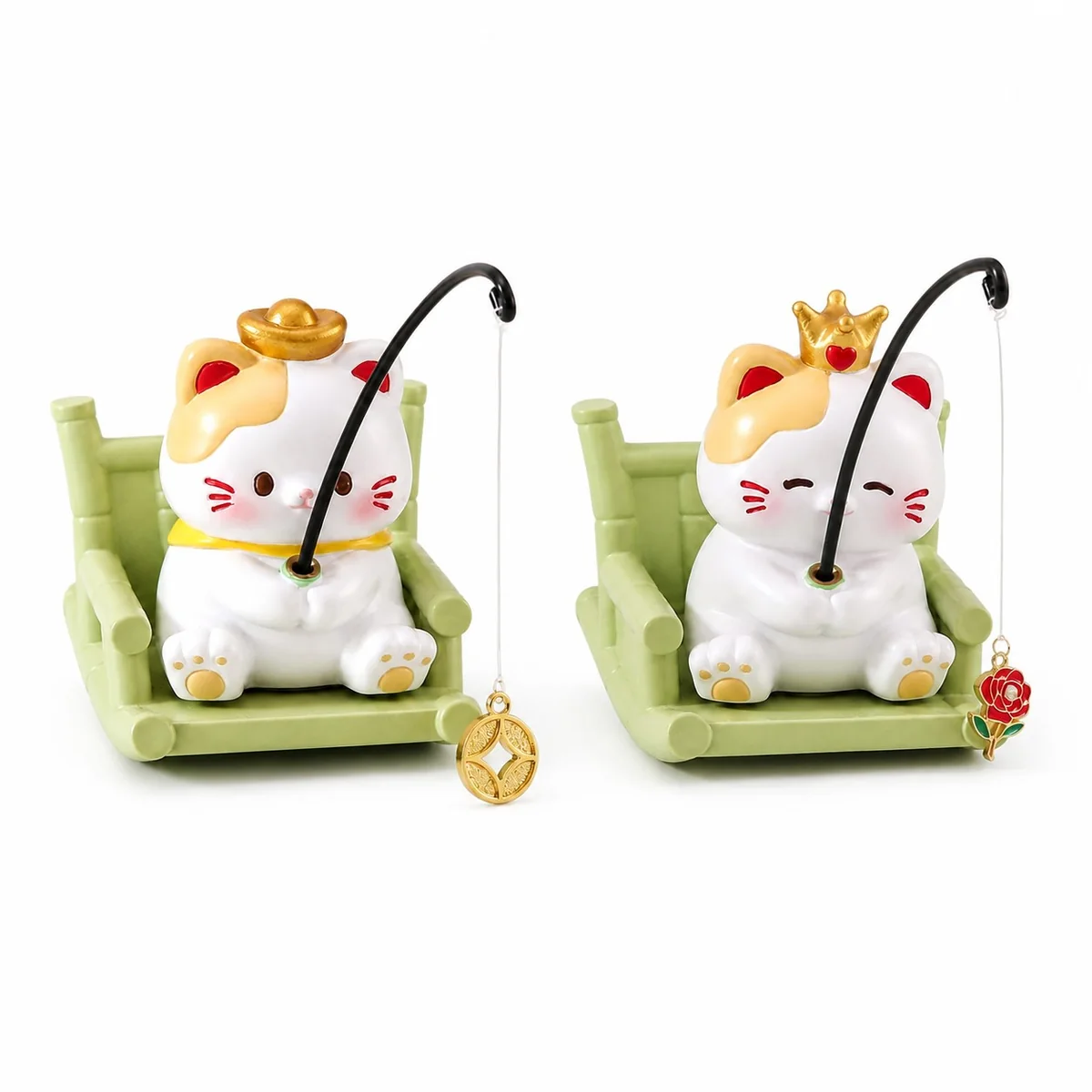Fishing Cat Desk Figurines