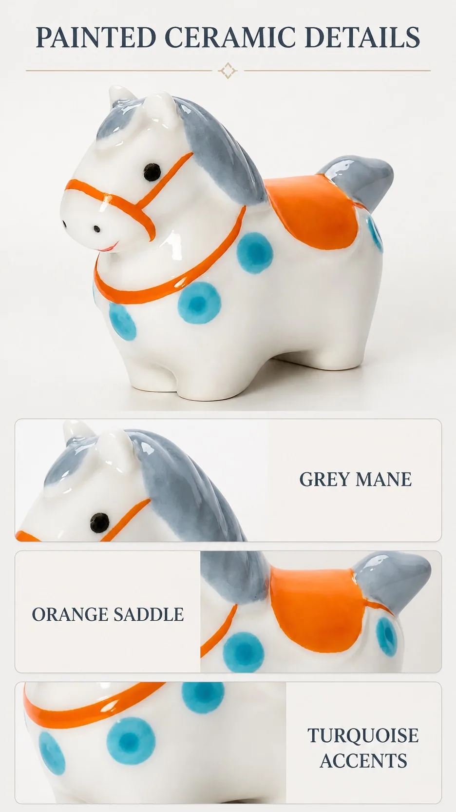 Rotating Ceramic Tang Horse Figurines product detail 2