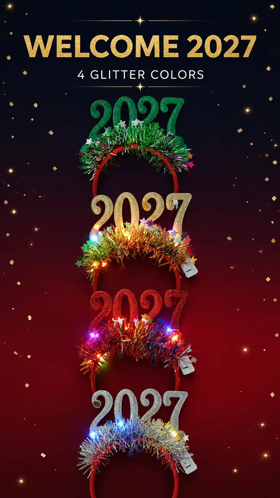 2027 LED New Year Party Headband product detail 1