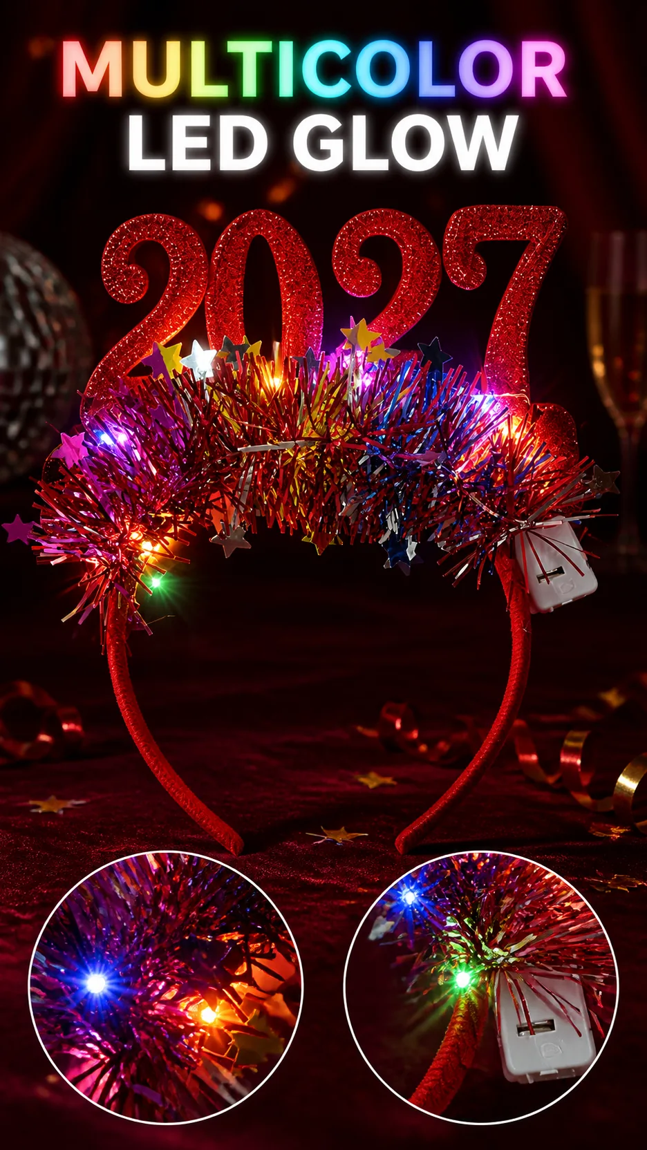 2027 LED New Year Party Headband product detail 2