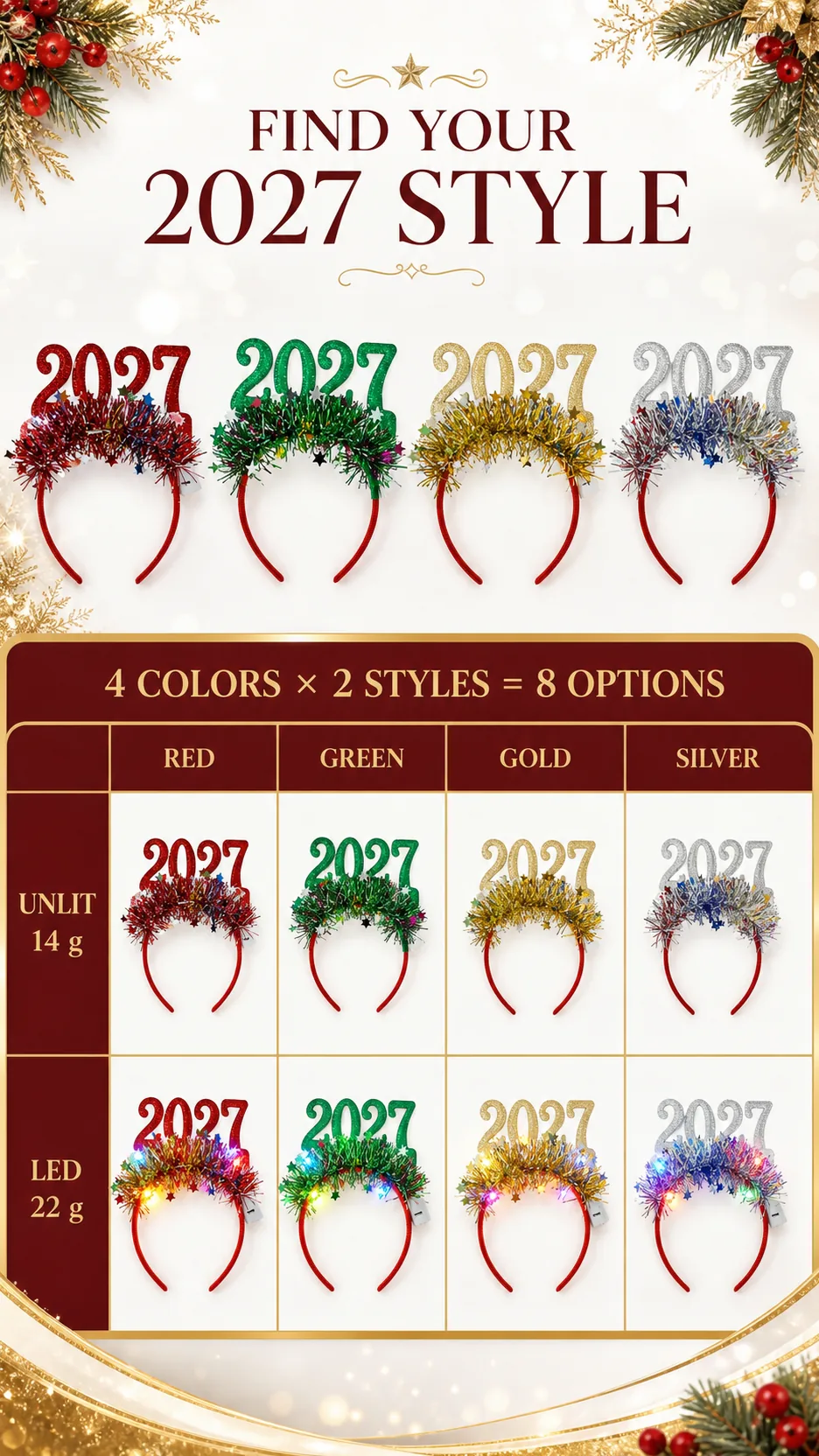 2027 LED New Year Party Headband product detail 5