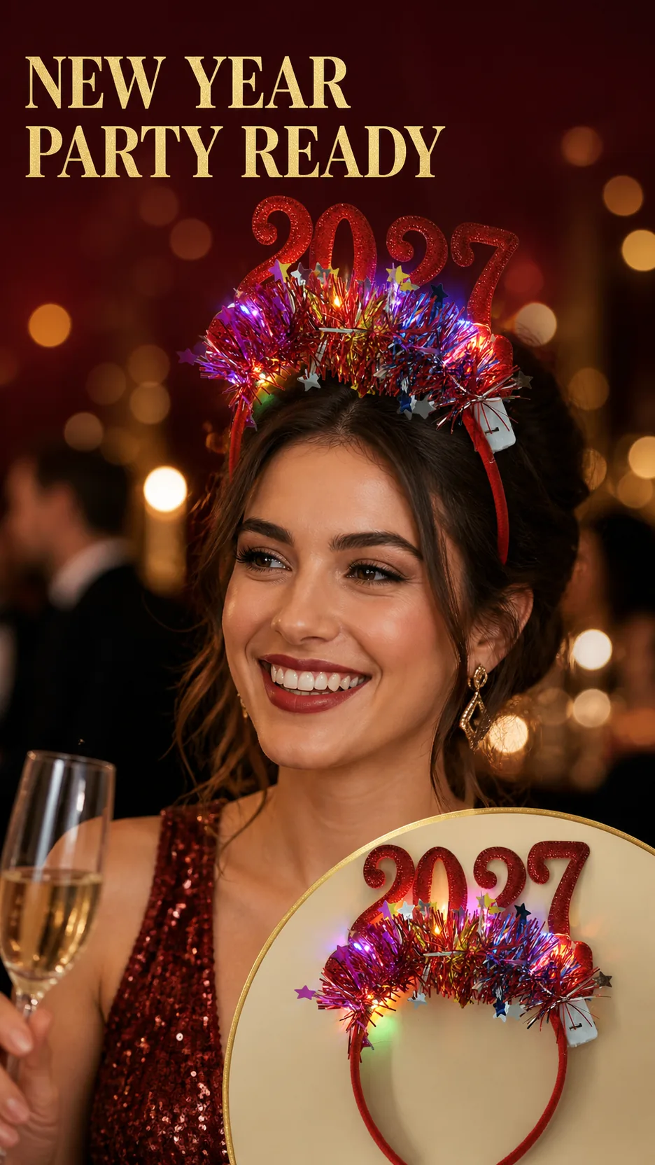 2027 LED New Year Party Headband product detail 6