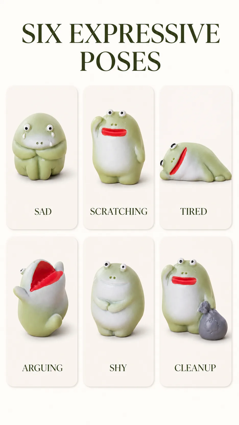 Tiny Frog Mood Collection Resin Miniature Figurines Funny Animal Desktop Decor product detail 3