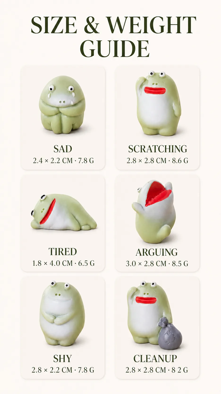 Tiny Frog Mood Collection Resin Miniature Figurines Funny Animal Desktop Decor product detail 4