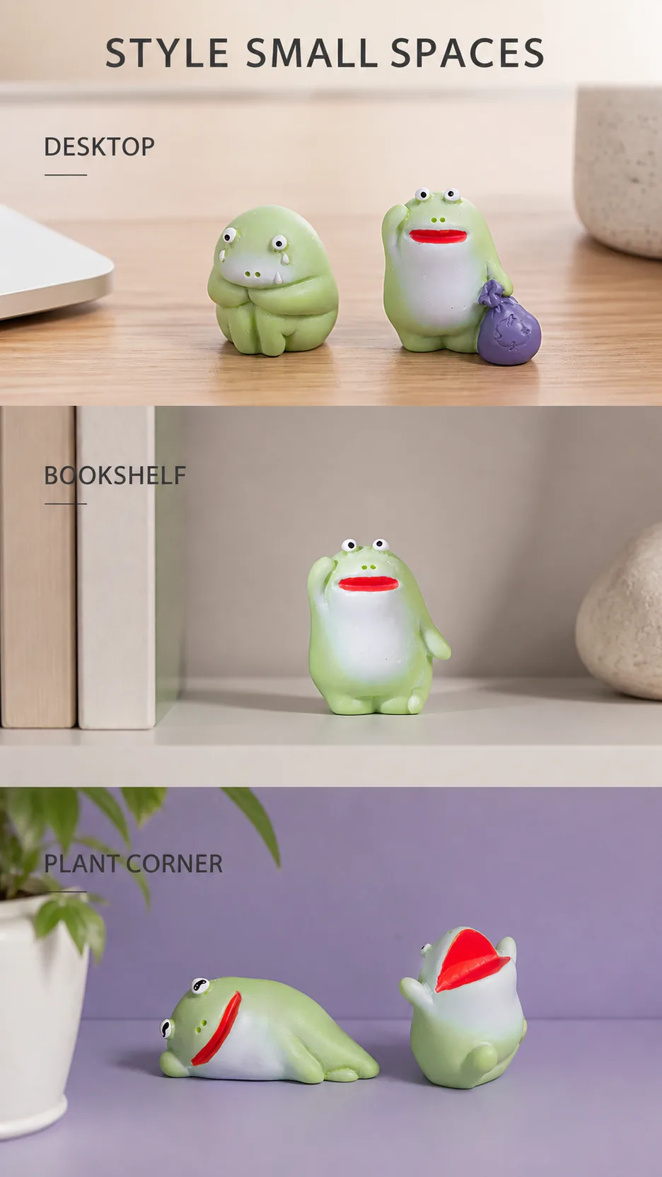 Tiny Frog Mood Collection Resin Miniature Figurines Funny Animal Desktop Decor product detail 8