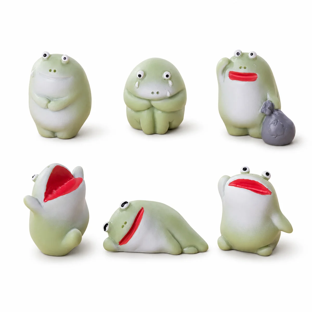 Tiny Frog Mood Collection Resin Miniature Figurines Funny Animal Desktop Decor