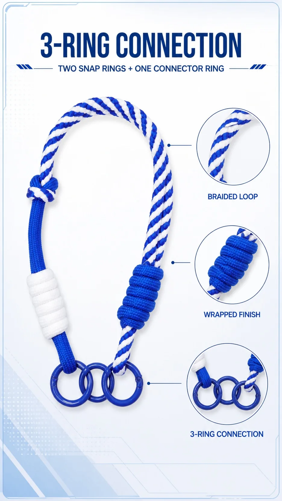 Handwoven Double-Clasp Colorblock Bag Charm Straps product detail 3
