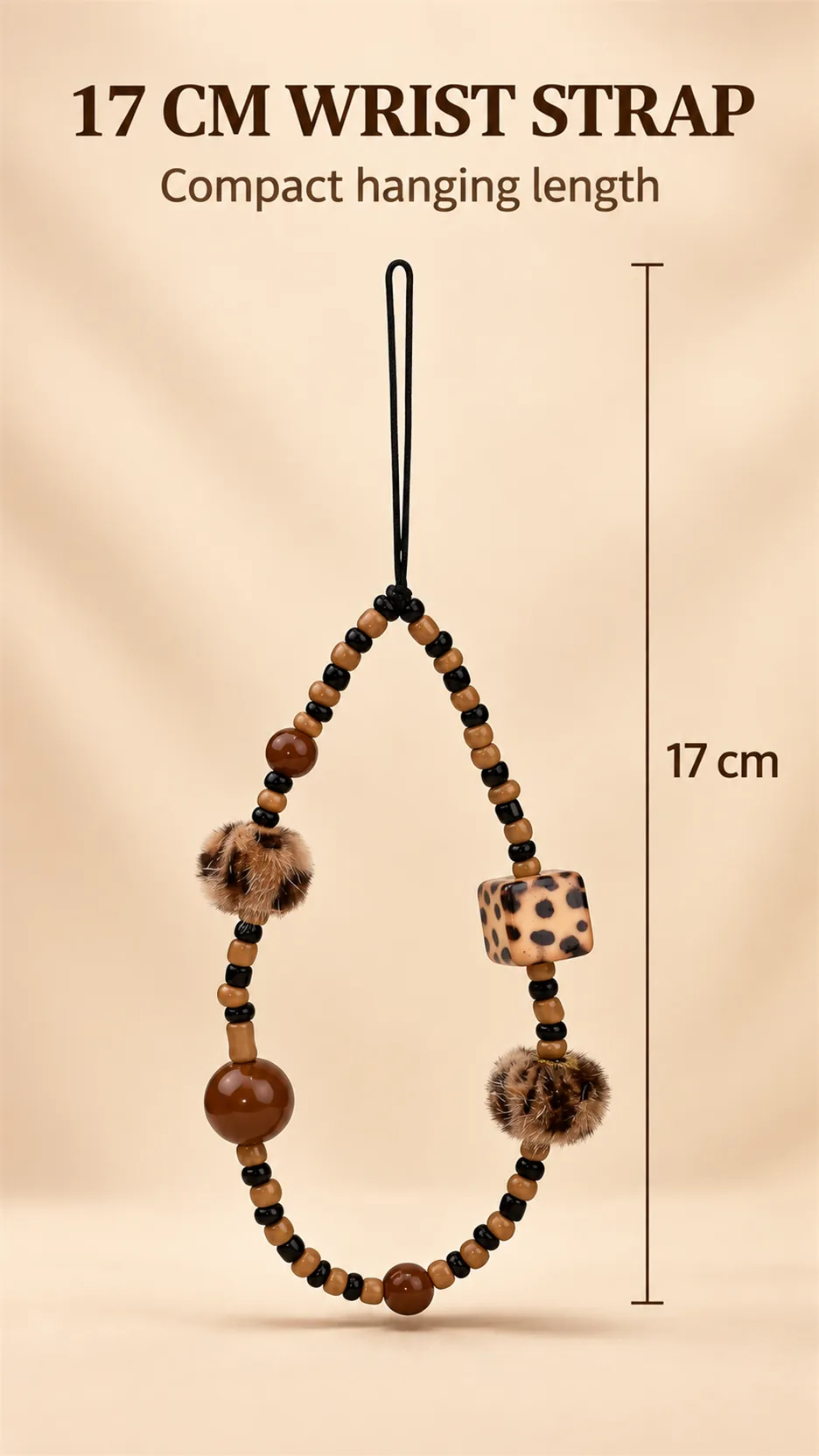 The phone hangs on a merad-like, brown, retweeted, chained cell phone chain with a camera. product detail 5