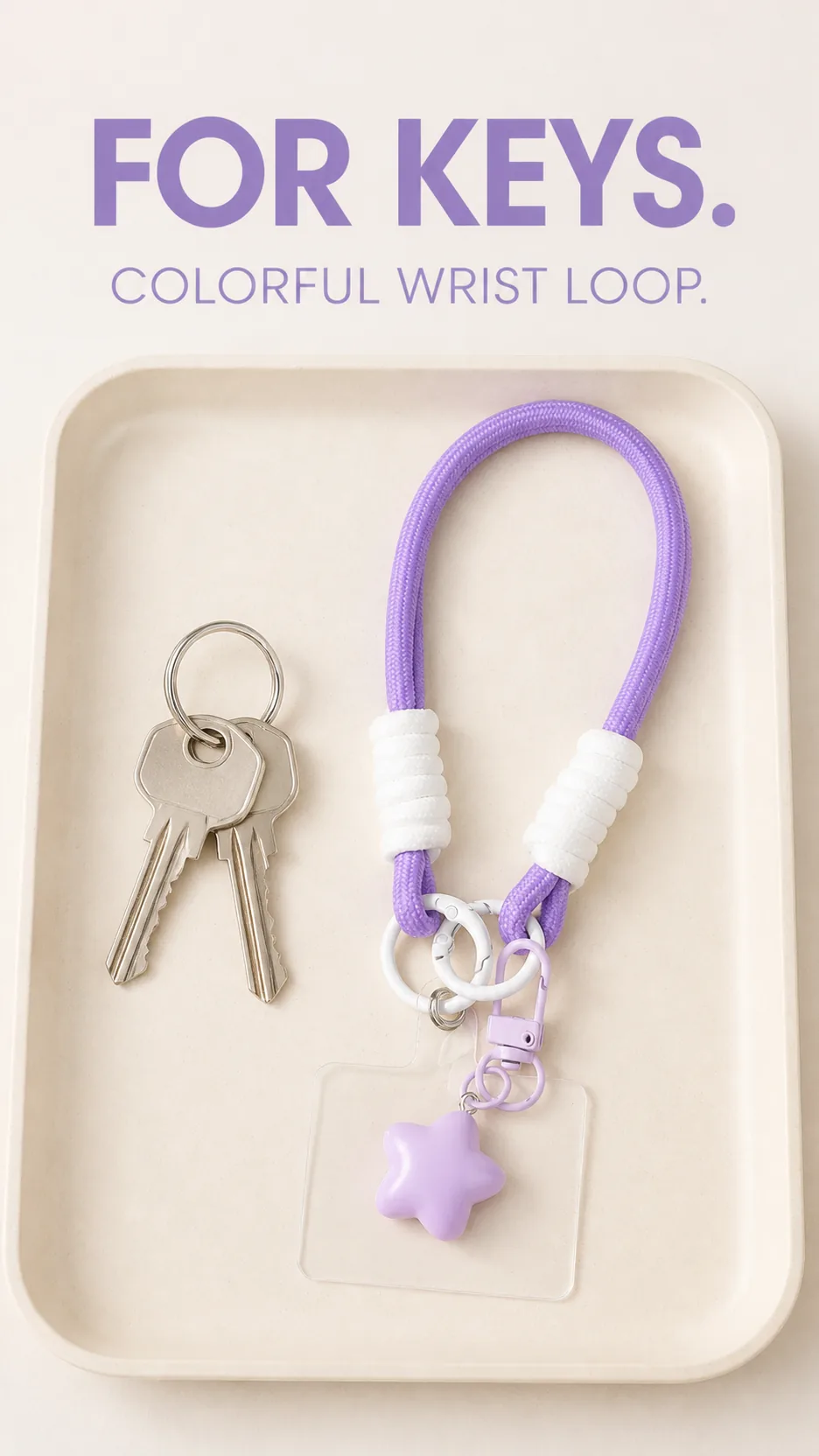 Dopamine Style Puffy Star Wrist Lanyard Keychain with Acrylic Card Holder product detail 6