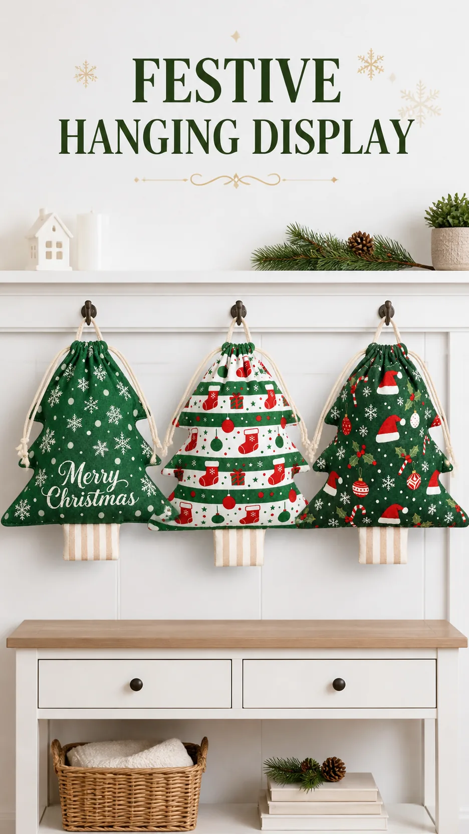 Christmas Tree-Shaped Drawstring Gift Bags product detail 7