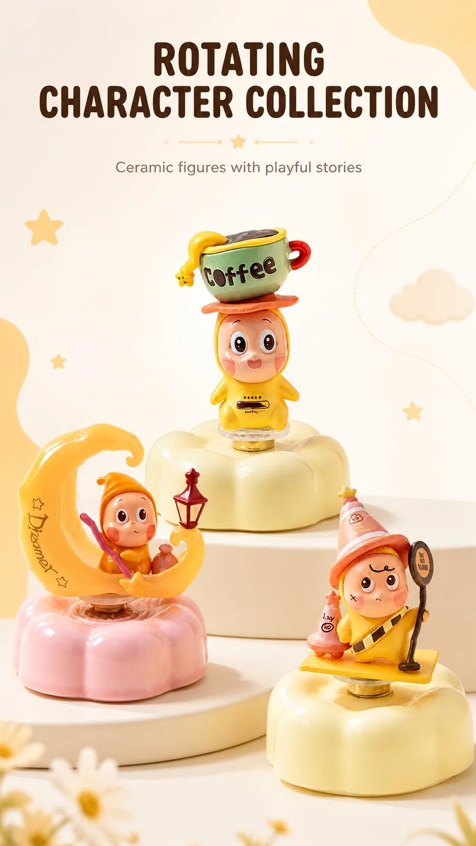 Rotating Ceramic Stargazer Figurines product detail 1