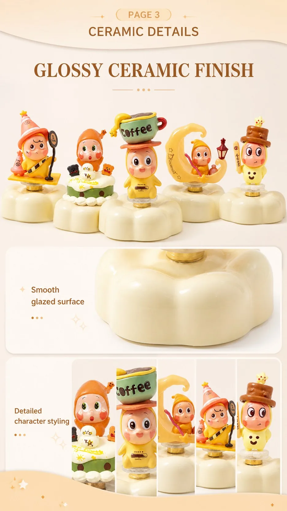 Rotating Ceramic Stargazer Figurines product detail 3