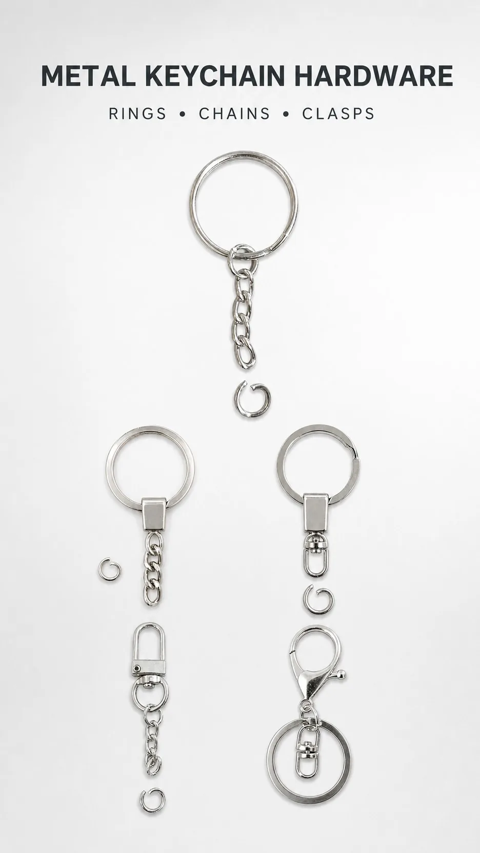 Lobster Clasp and Key Ring DIY Hardware Set product detail 1