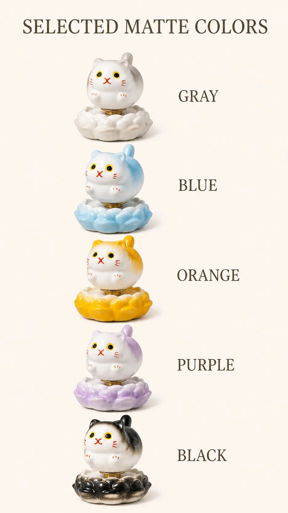 Rotating Ceramic Lucky Cat Figurines product detail 6