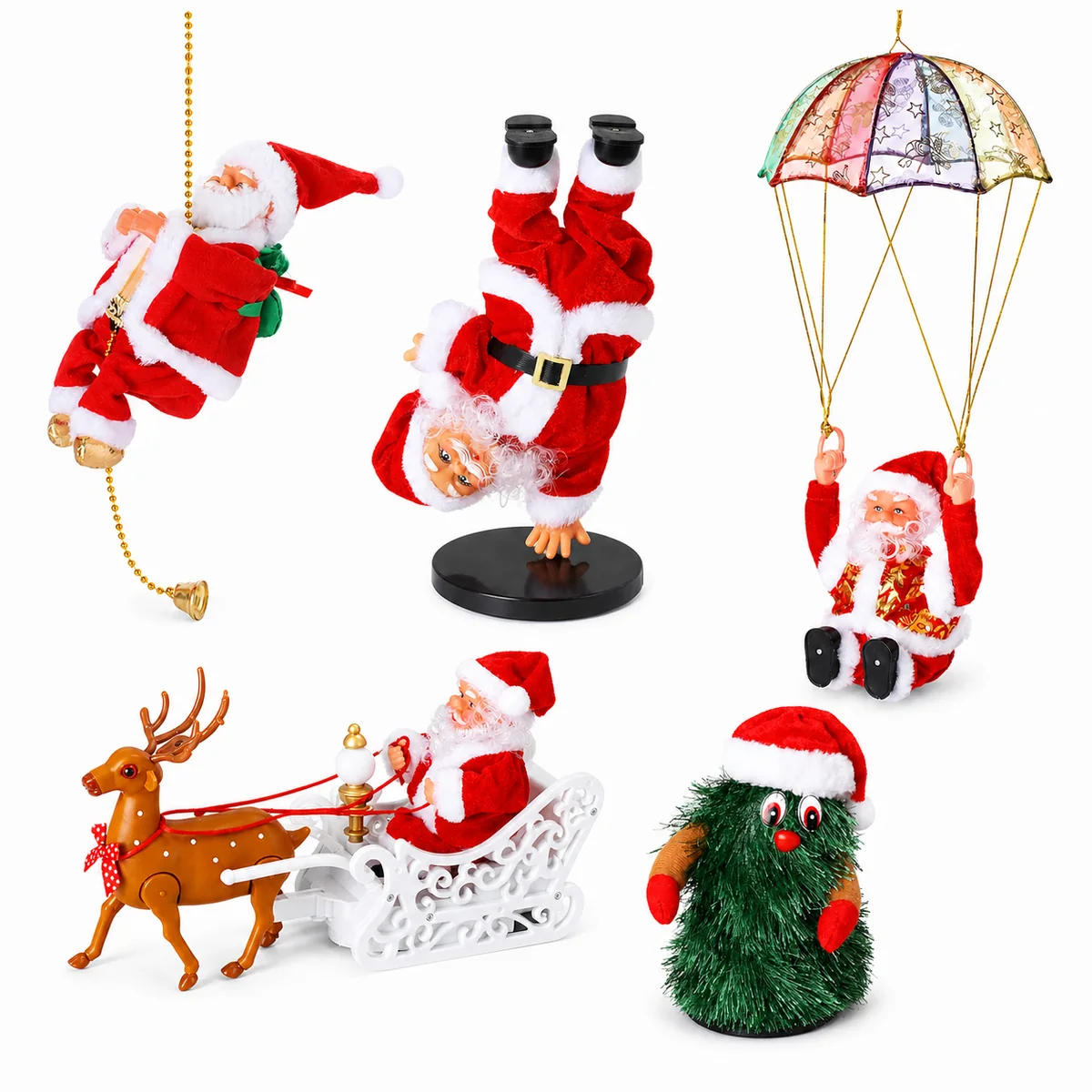 Christmas Electric Climbing Santa Claus Toy Novelty Hanging Decoration Window Display Figurine