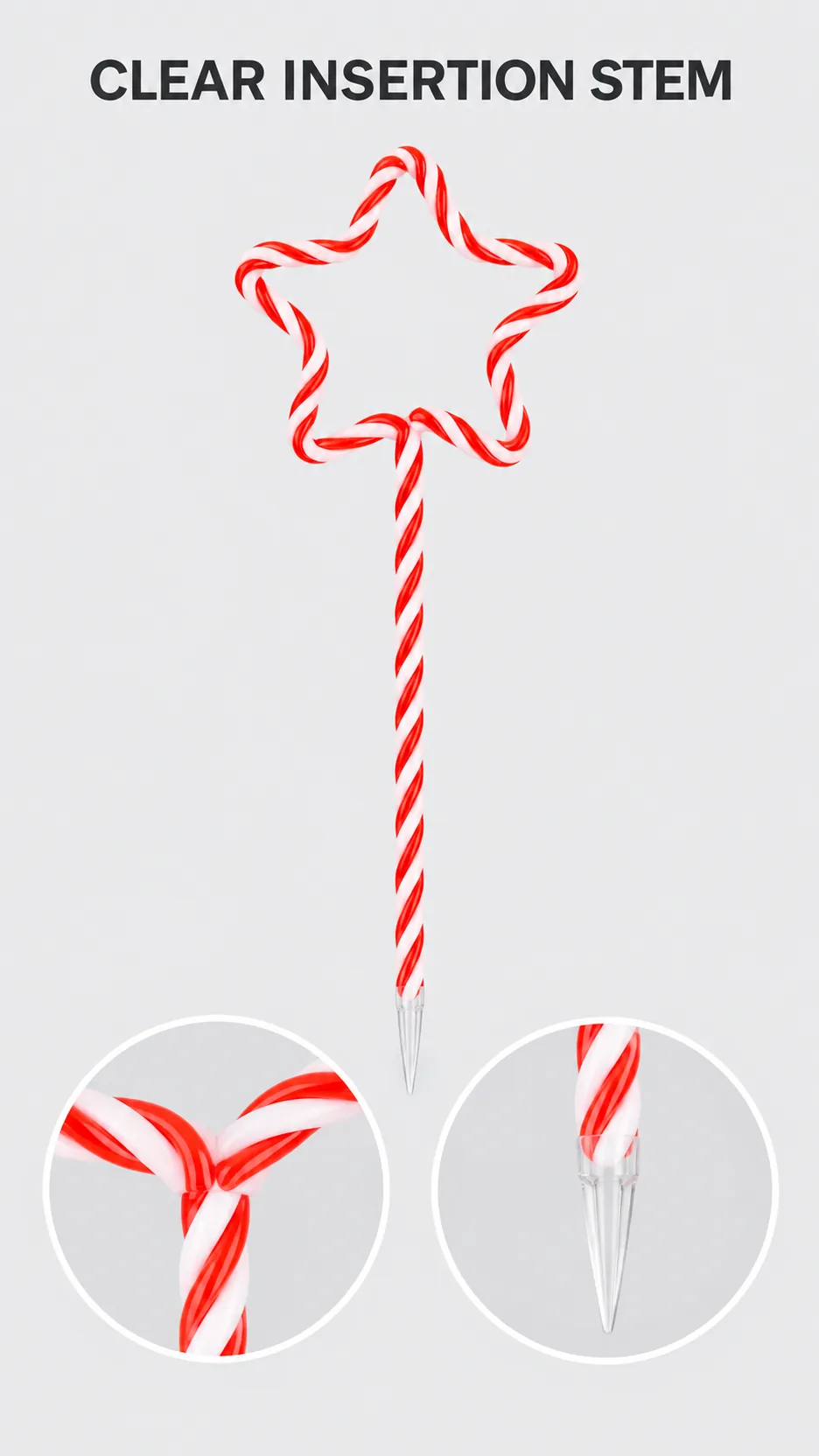 Christmas Decoration Creative Candy Cane, Red and Green Lollipop, Five Point Star Christmas Tree Plug product detail 3