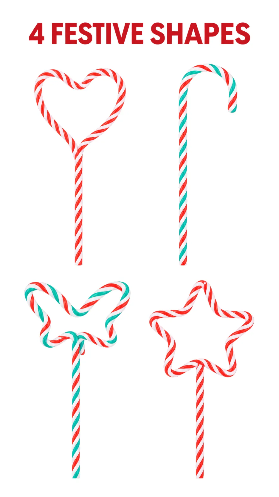 Christmas Decoration Creative Candy Cane, Red and Green Lollipop, Five Point Star Christmas Tree Plug product detail 4