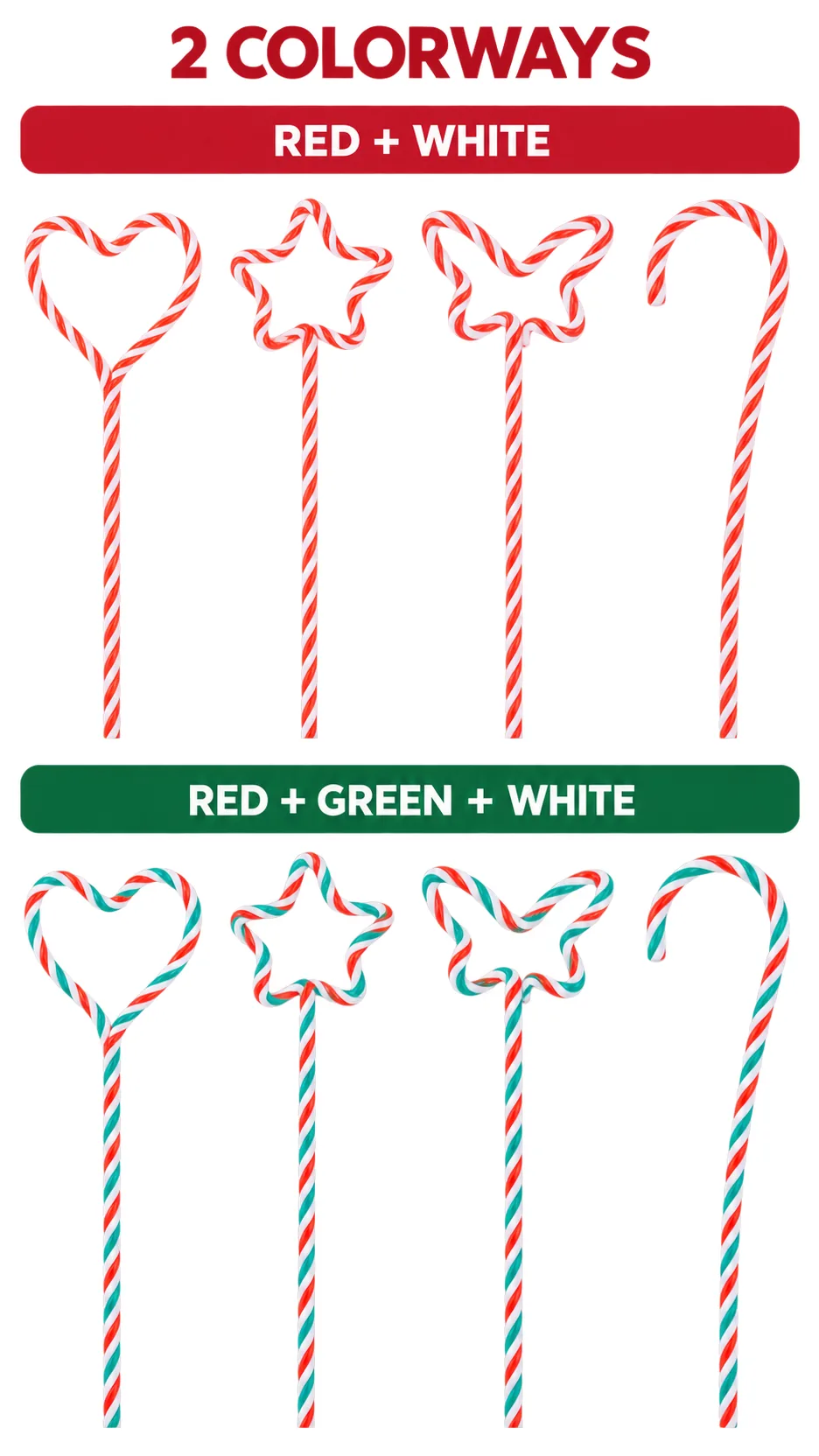 Christmas Decoration Creative Candy Cane, Red and Green Lollipop, Five Point Star Christmas Tree Plug product detail 5