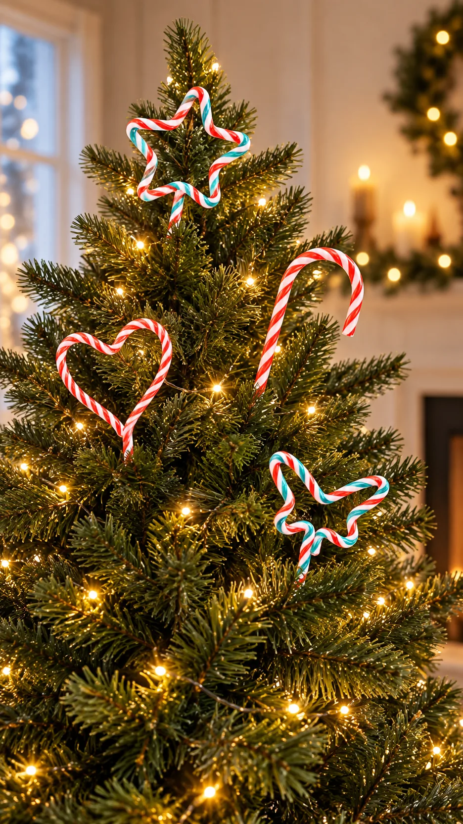 Christmas Decoration Creative Candy Cane, Red and Green Lollipop, Five Point Star Christmas Tree Plug product detail 6