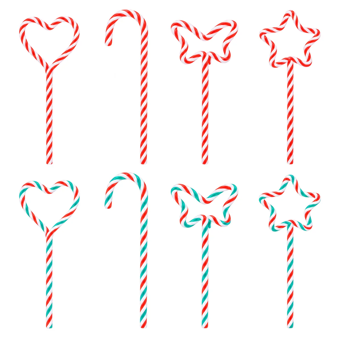 Christmas Decoration Creative Candy Cane, Red and Green Lollipop, Five Point Star Christmas Tree Plug