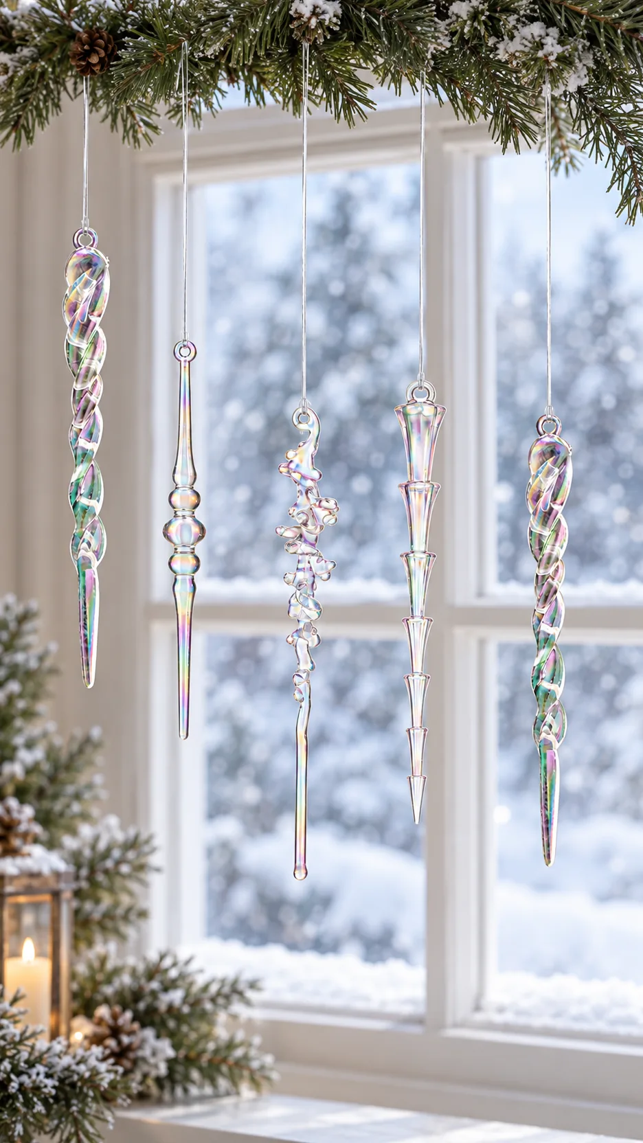 The Amazon Christmas decorations, the Aclik's ice strips, the colored ice cream tree. Hang. product detail 7