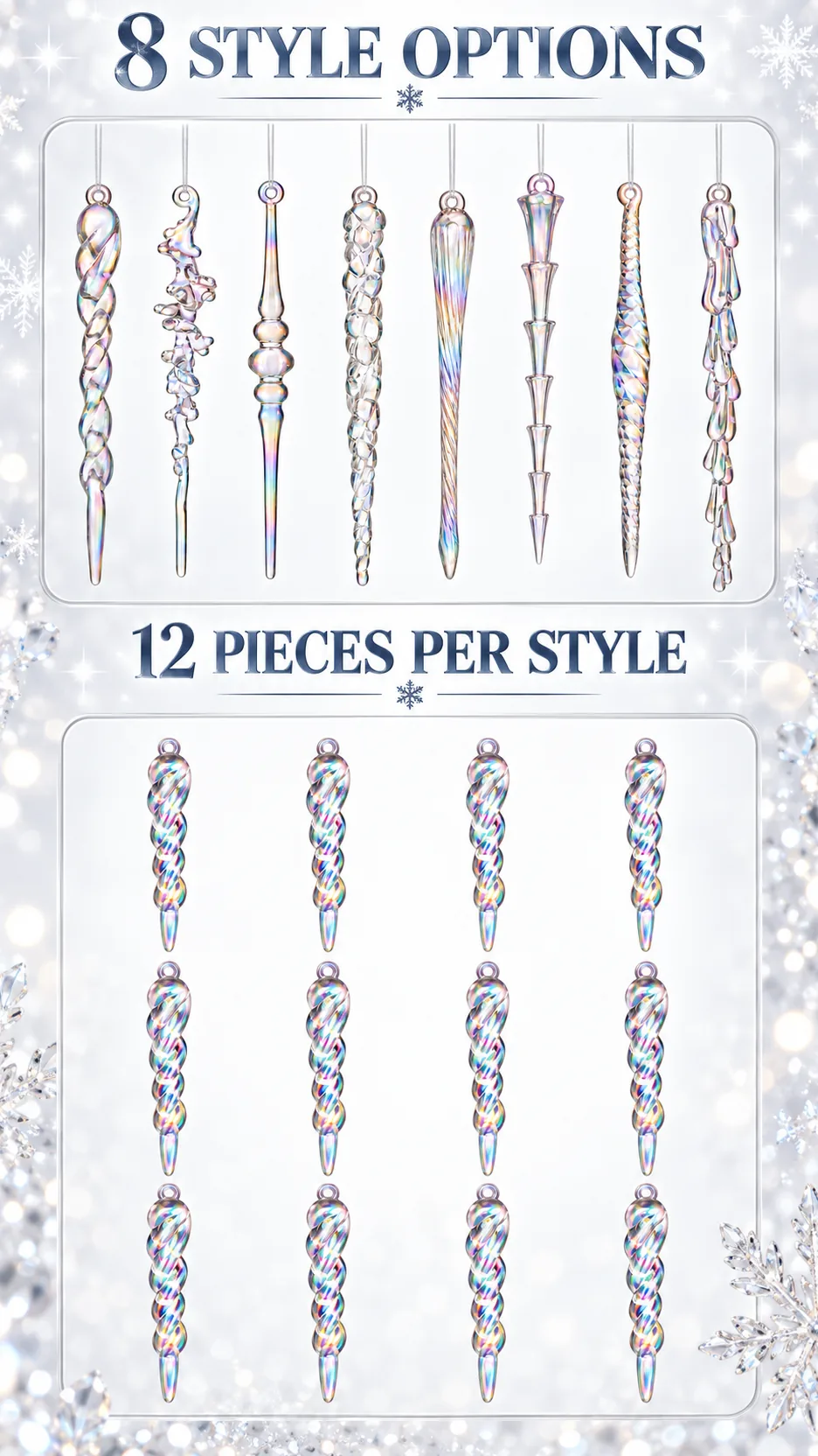 The Amazon Christmas decorations, the Aclik's ice strips, the colored ice cream tree. Hang. product detail 8