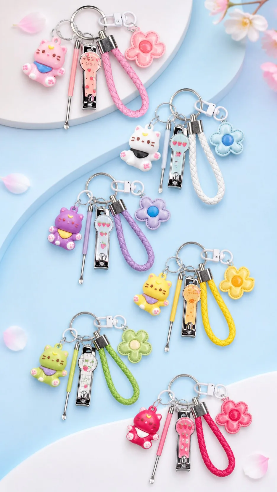 Colorful Flower Manicure Tool Bag Charm Set product detail 1