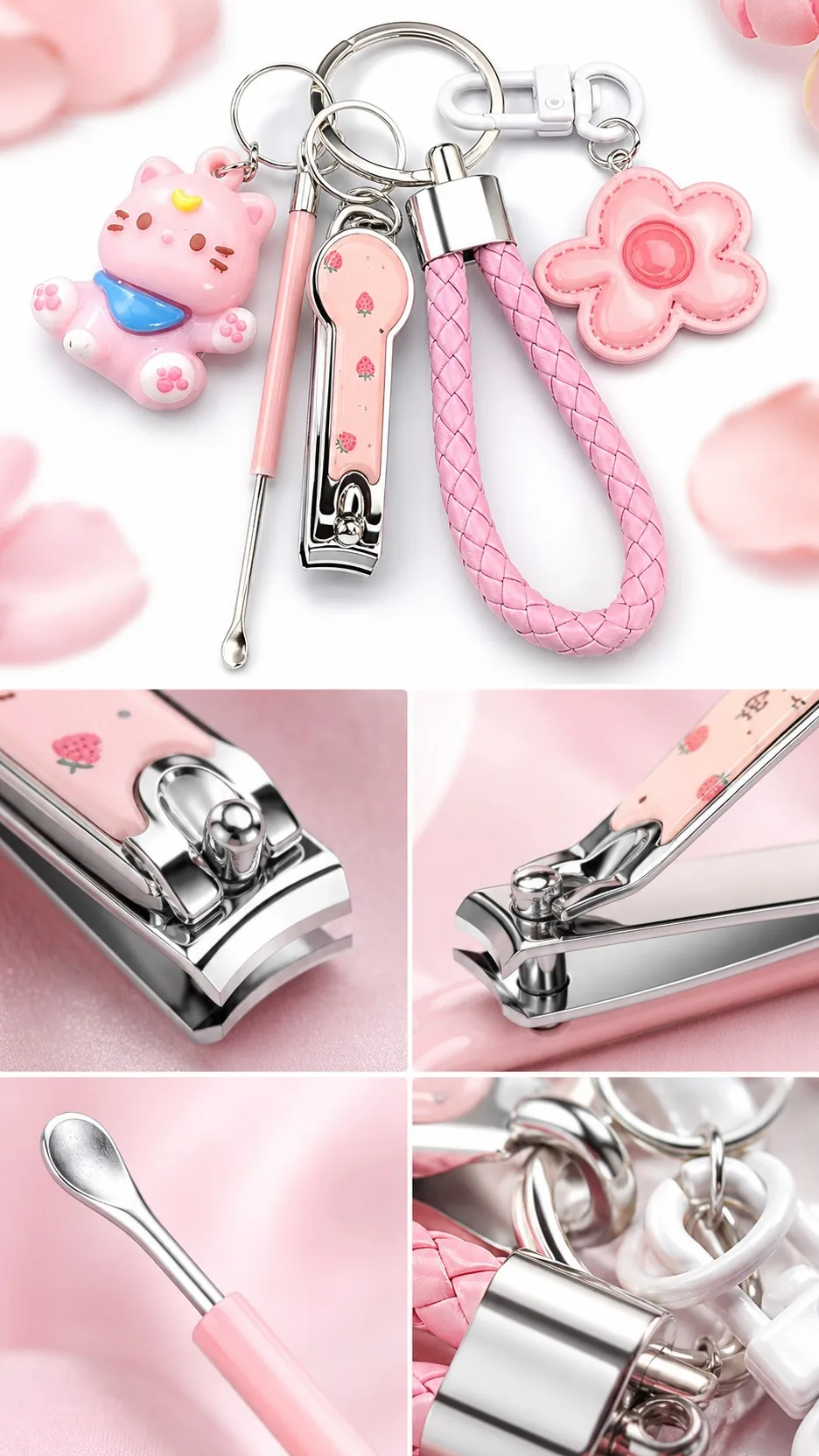 Colorful Flower Manicure Tool Bag Charm Set product detail 3