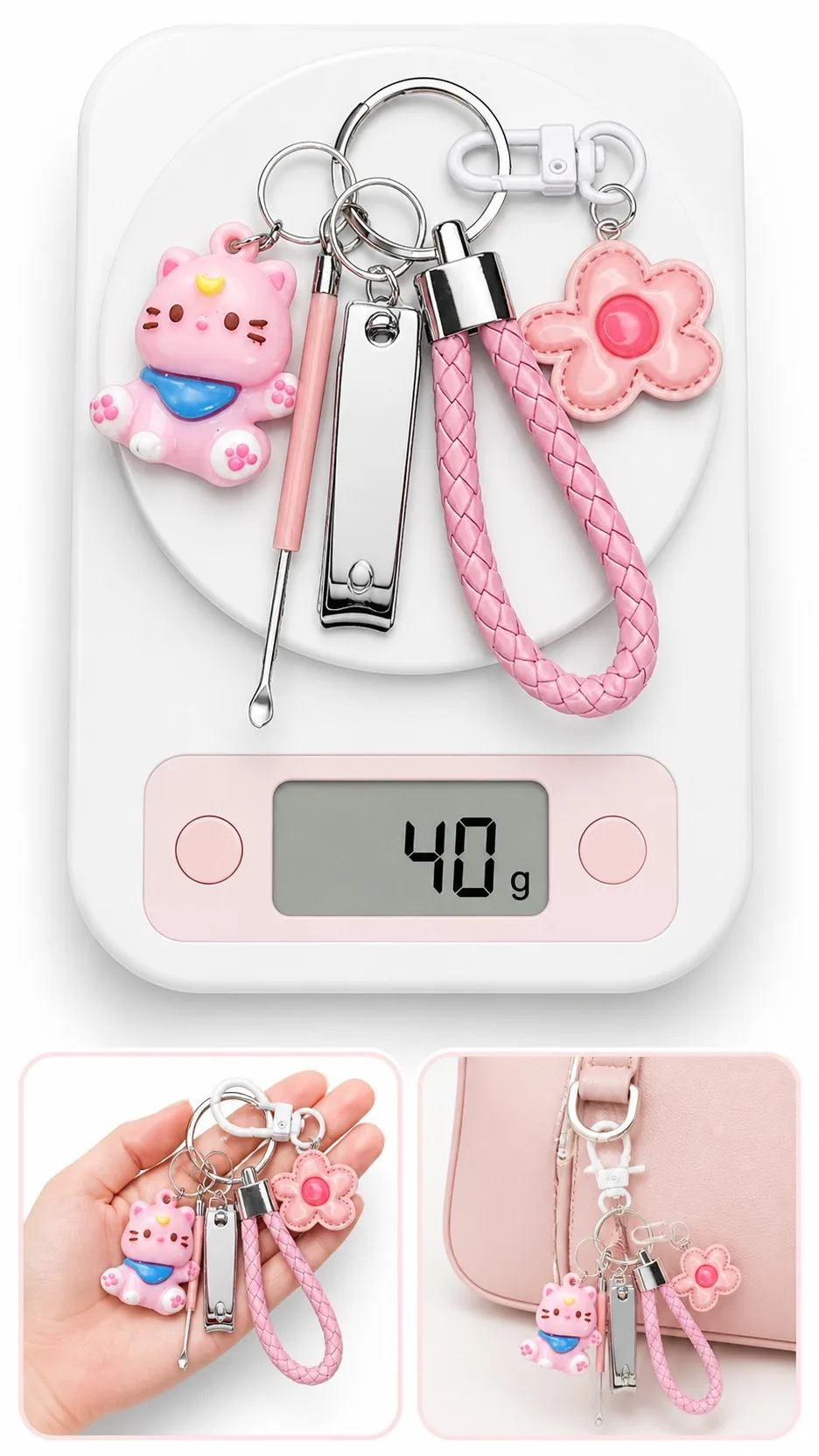 Colorful Flower Manicure Tool Bag Charm Set product detail 4