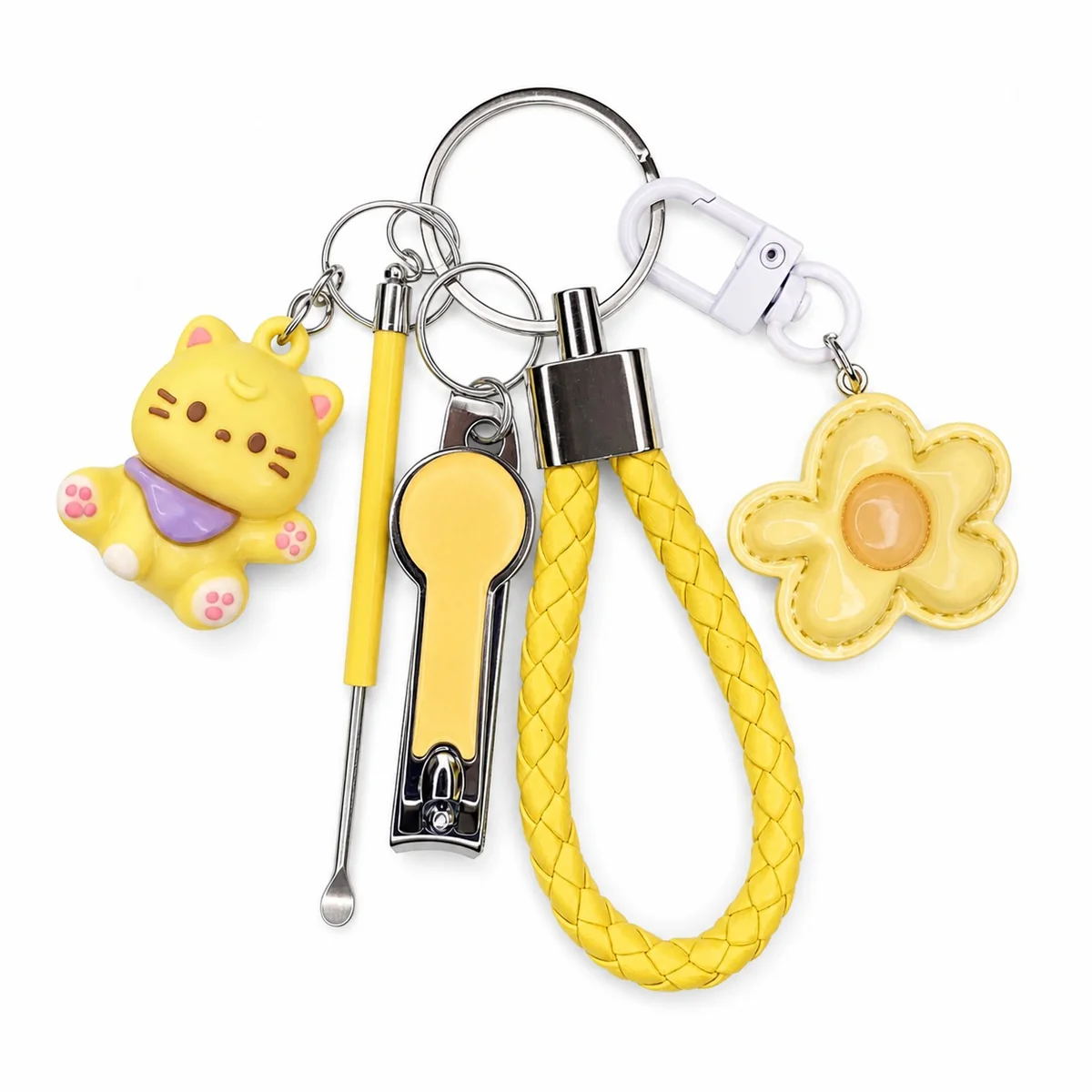 Colorful Flower Manicure Tool Bag Charm Set