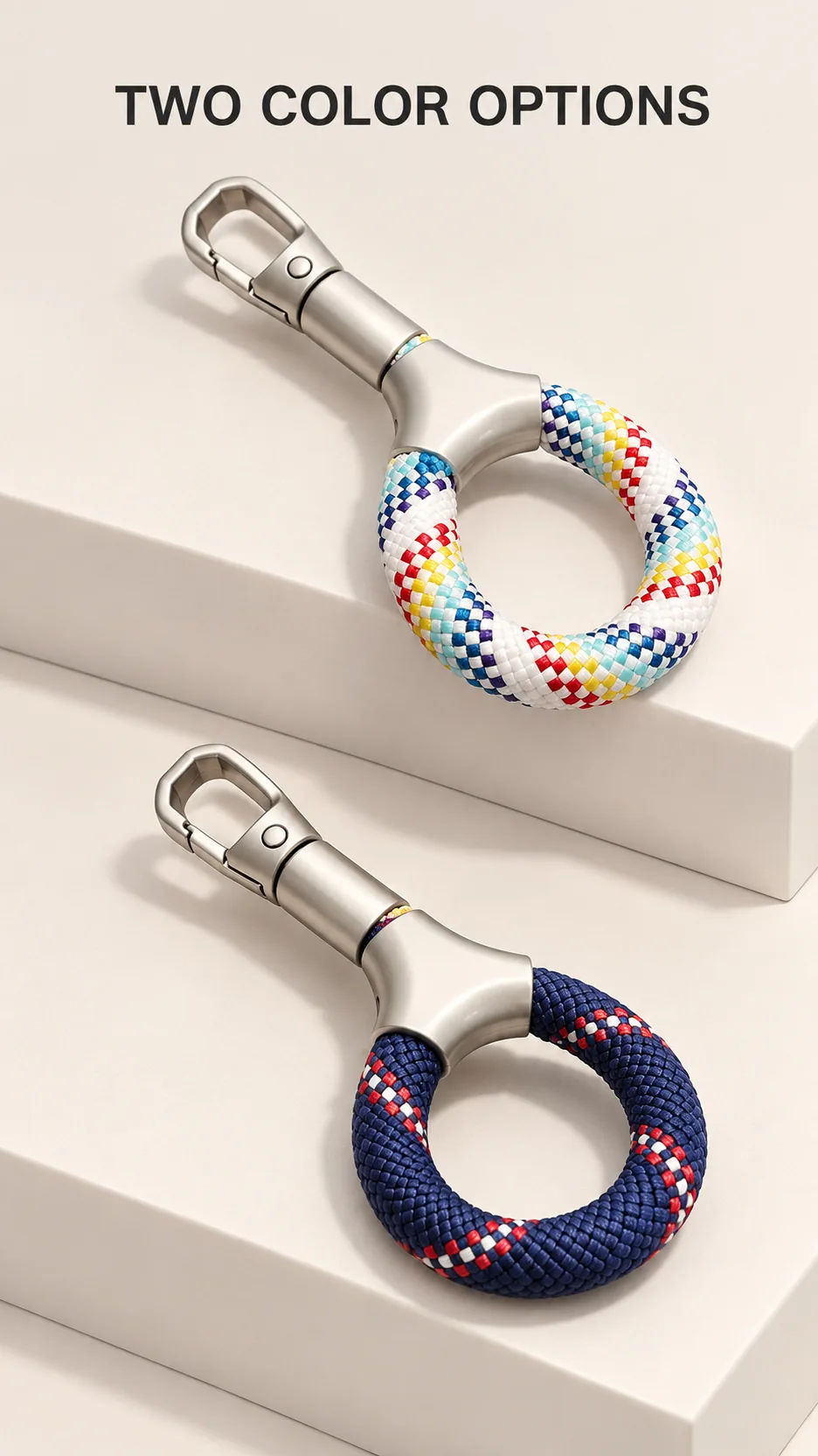 Premium Woven Loop Phone Strap with Self-Locking Metal Clasp and Finger Ring Grip product detail 4