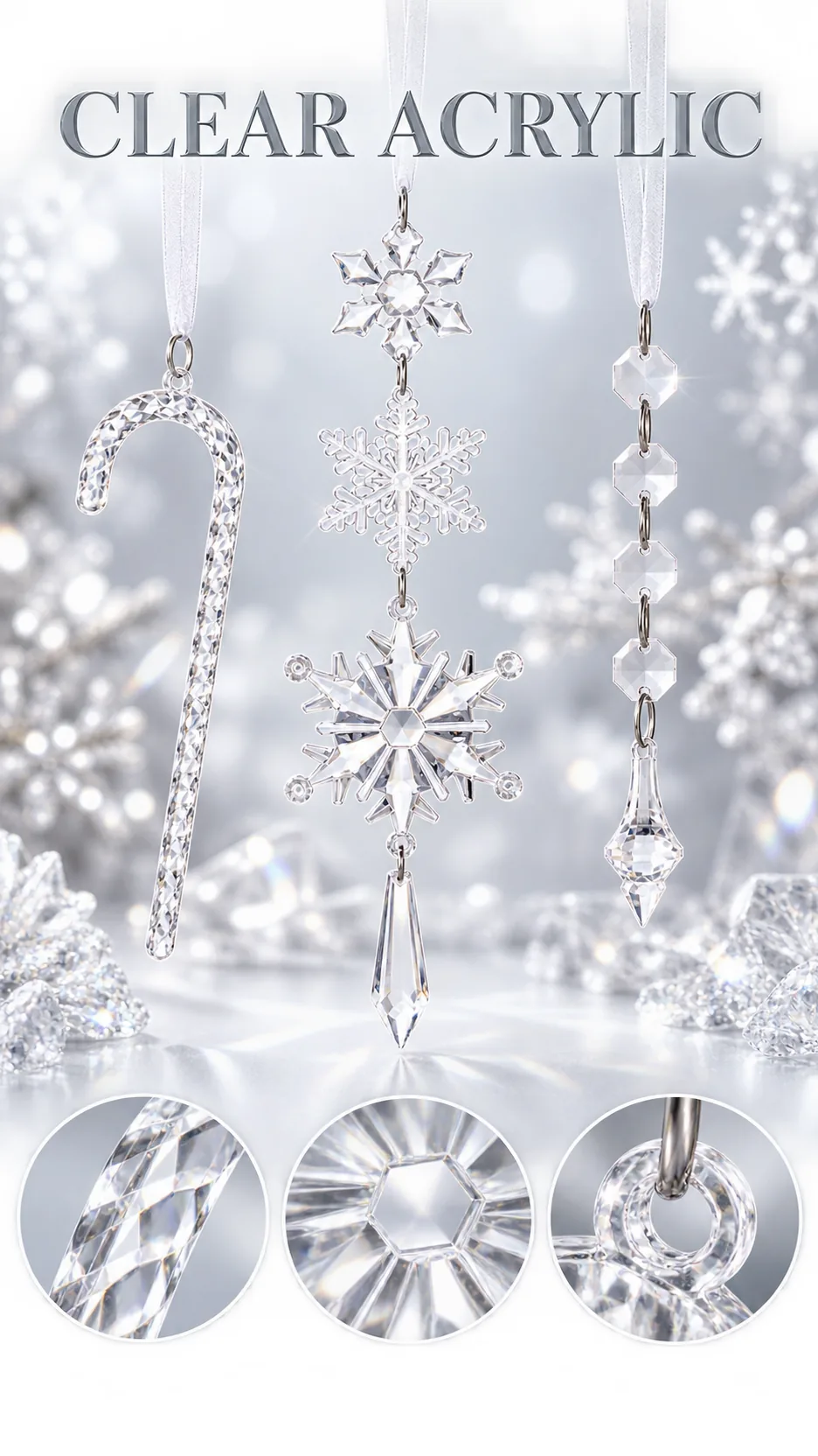 Christmas Decoration of Acrey Ice Crawl Crawl Stuff, 10PCS Transparent Christmas Trees. product detail 2