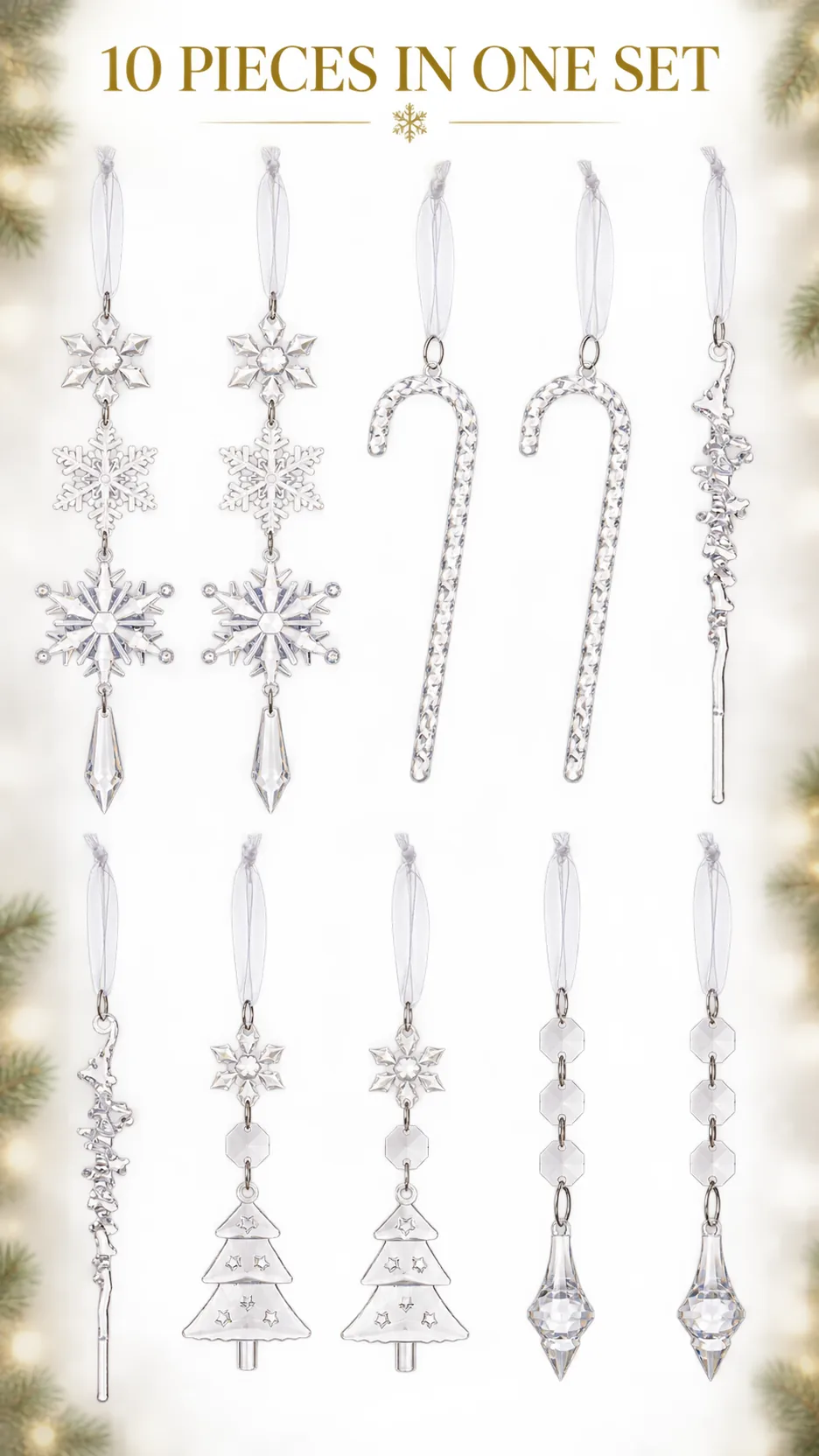 Christmas Decoration of Acrey Ice Crawl Crawl Stuff, 10PCS Transparent Christmas Trees. product detail 4