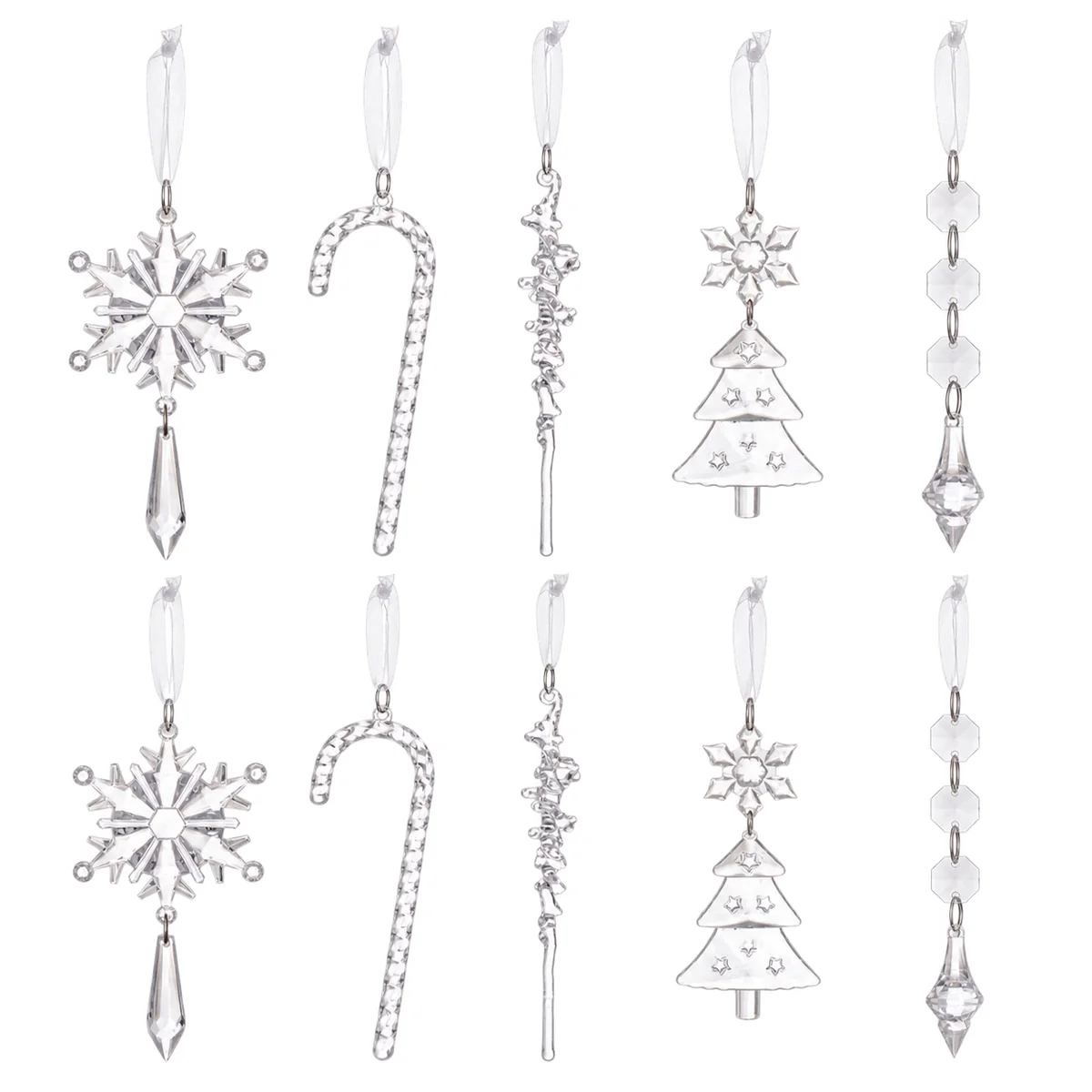 Christmas Decoration of Acrey Ice Crawl Crawl Stuff, 10PCS Transparent Christmas Trees.